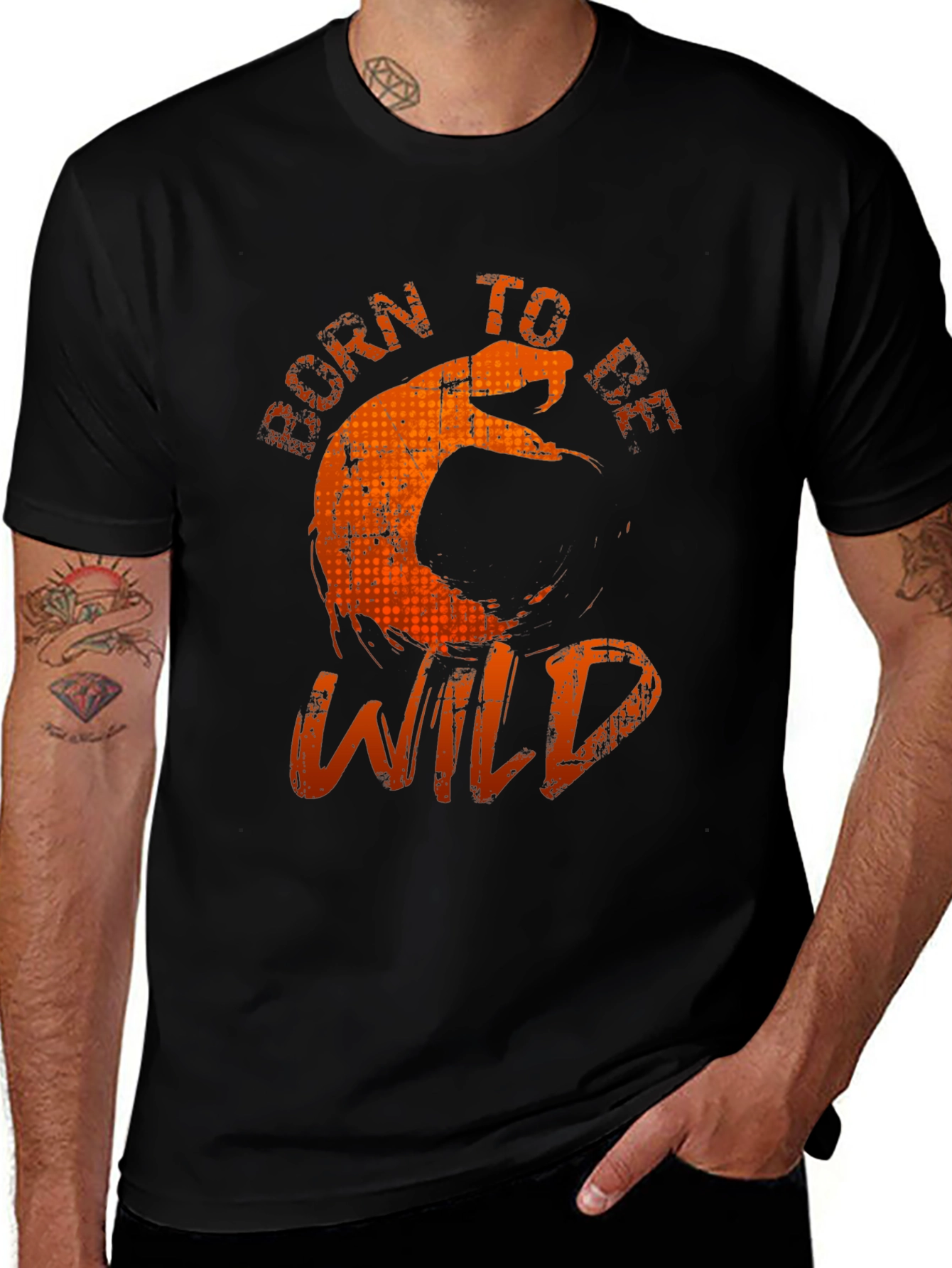 Variant 6 of Born to Be Wild Graphic Tee - Men's Black T-Shirt