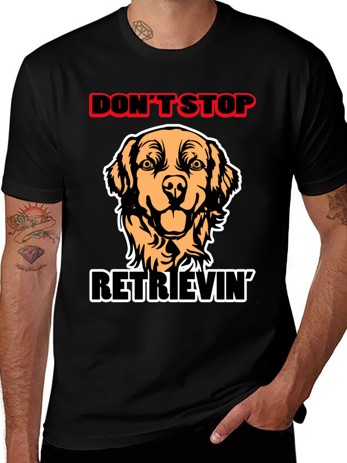 Variant 16 of Don't Stop Retrievin' Dog Graphic Tee
