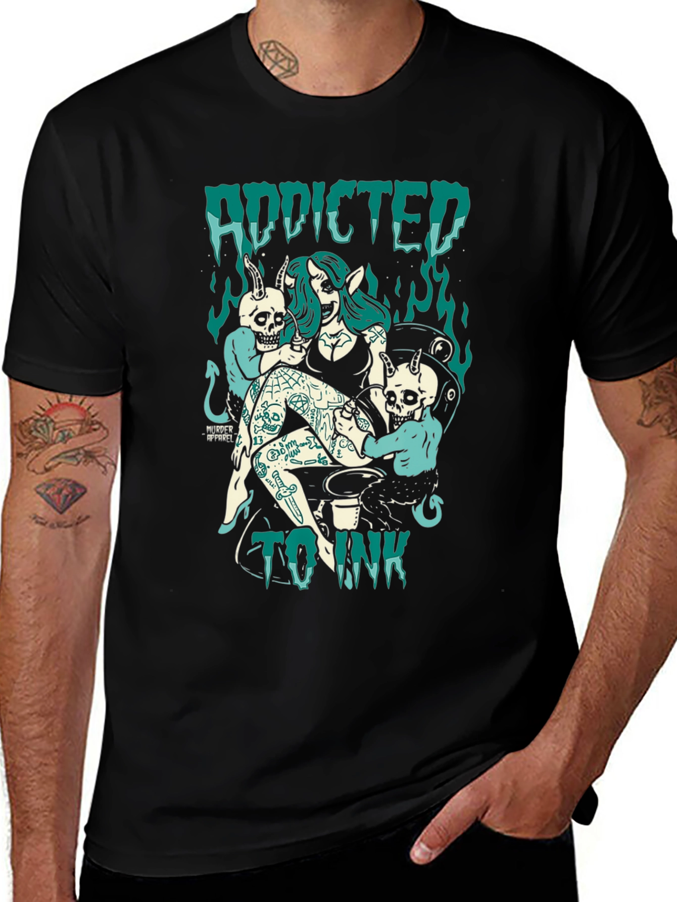 Variant 21 of Addicted to Ink Graphic Tee - Black T-Shirt