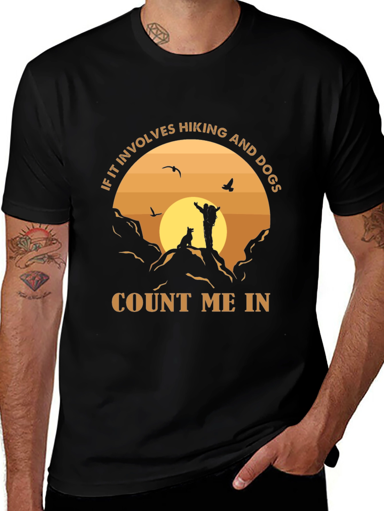 Variant 12 of Hiking & Dogs Graphic Tee - Count Me In!