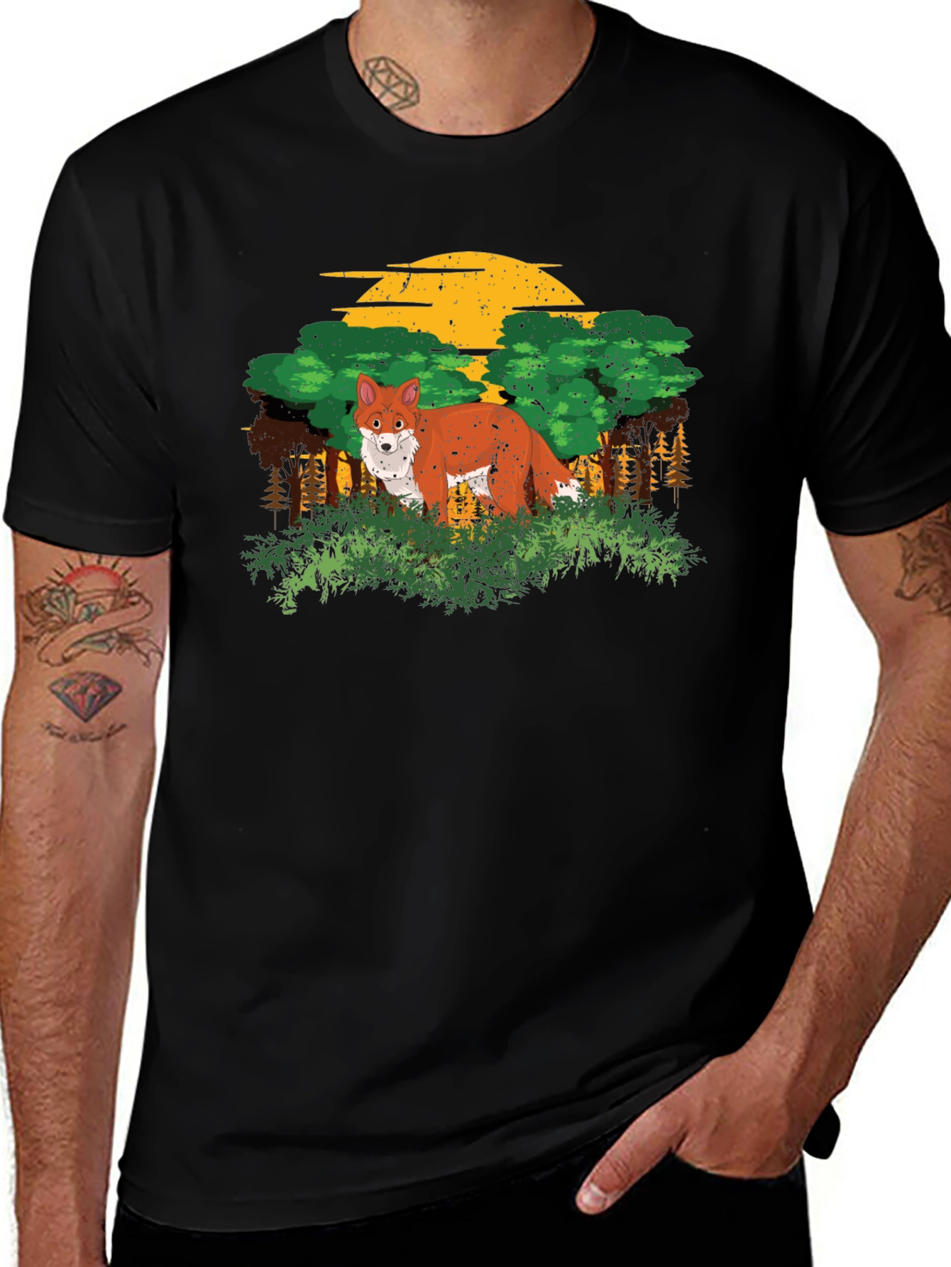 Variant 17 of Fox in Forest Graphic T-Shirt