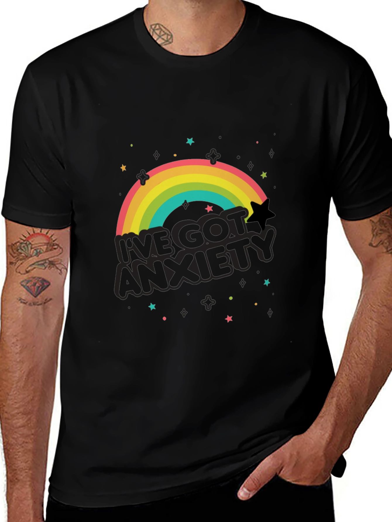 Variant 11 of I've Got Anxiety Rainbow Graphic T-Shirt