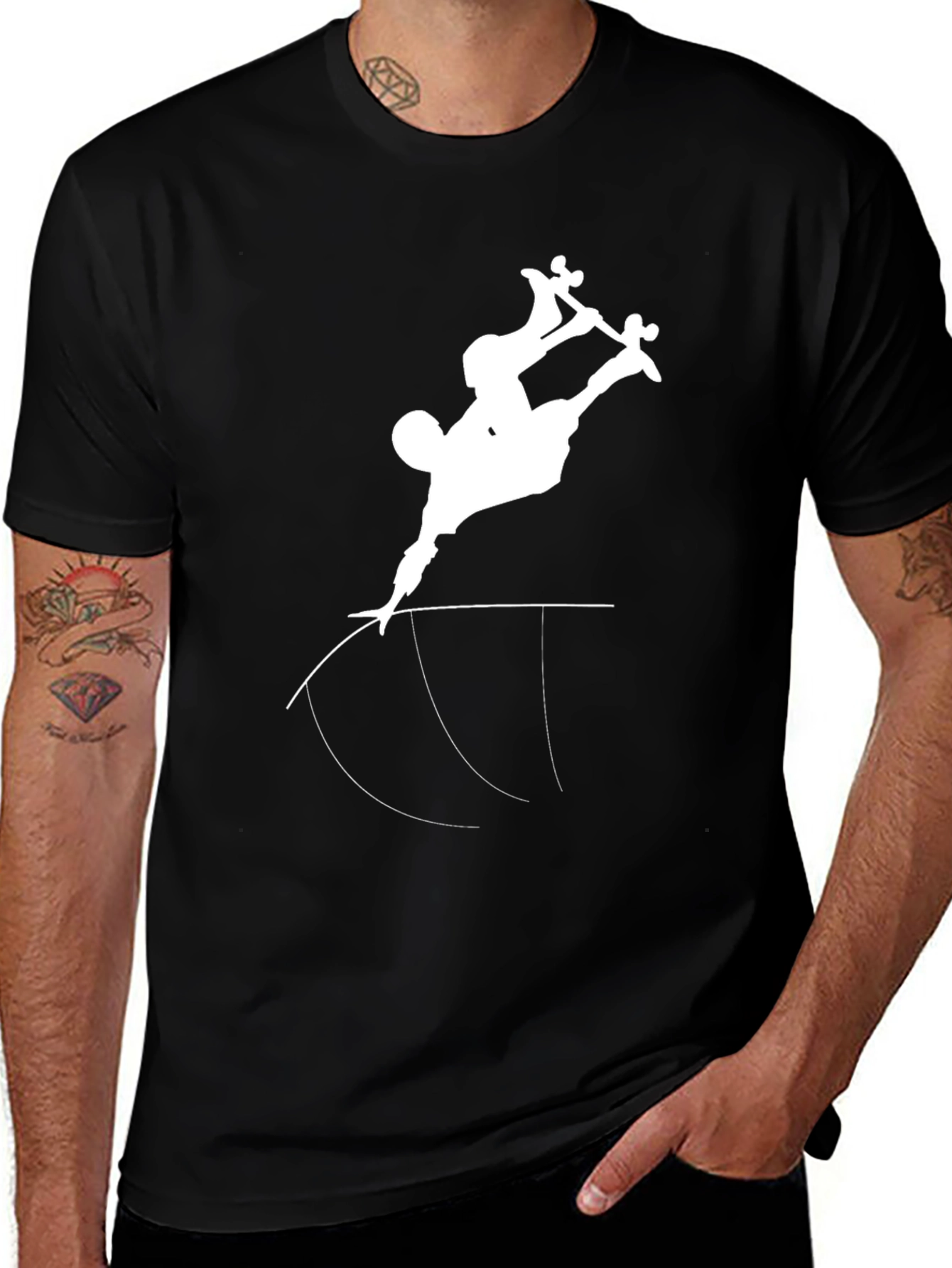 Variant 9 of Skater Silhouette Graphic Tee - Cool Black T-Shirt