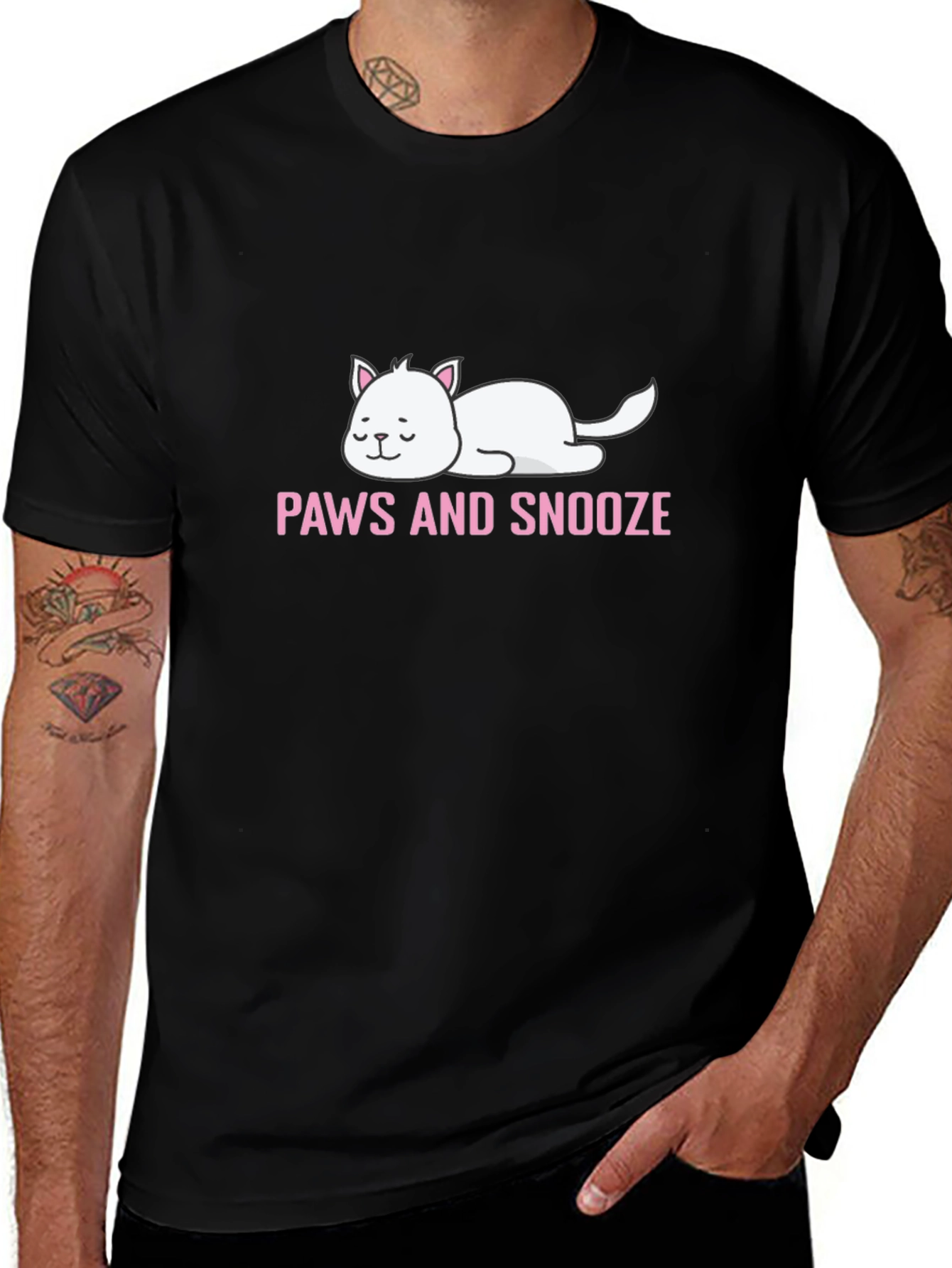 Variant 28 of Paws and Snooze Cat Graphic T-Shirt