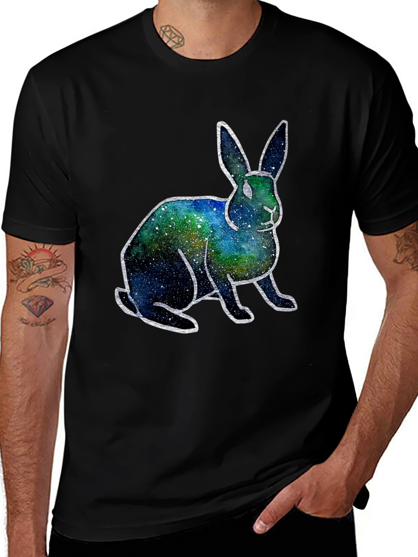 Variant 13 of Galaxy Bunny T-Shirt - Unique Space Rabbit Tee