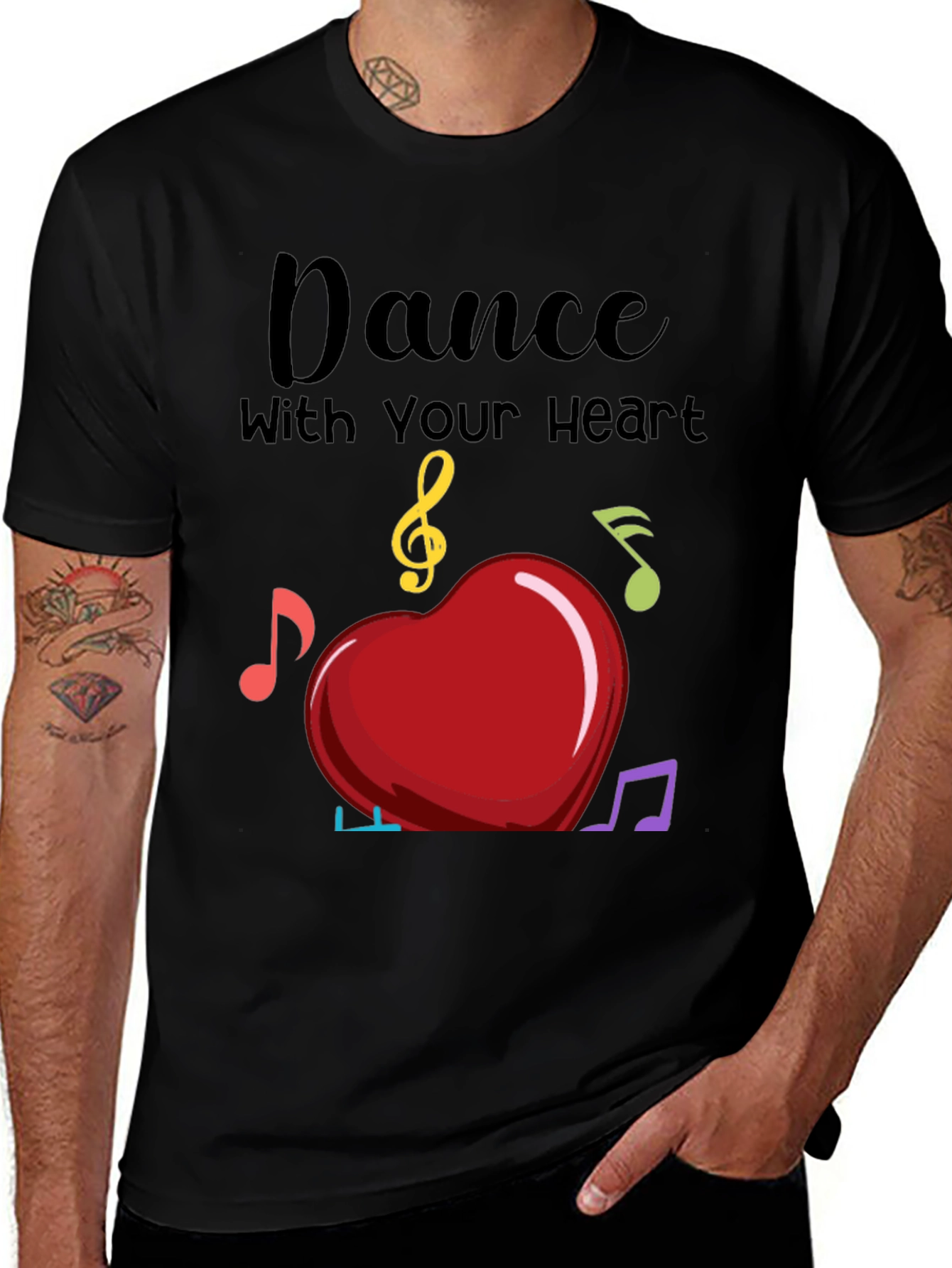 Variant 16 of Dance with Your Heart T-Shirt - Musical Heart Tee