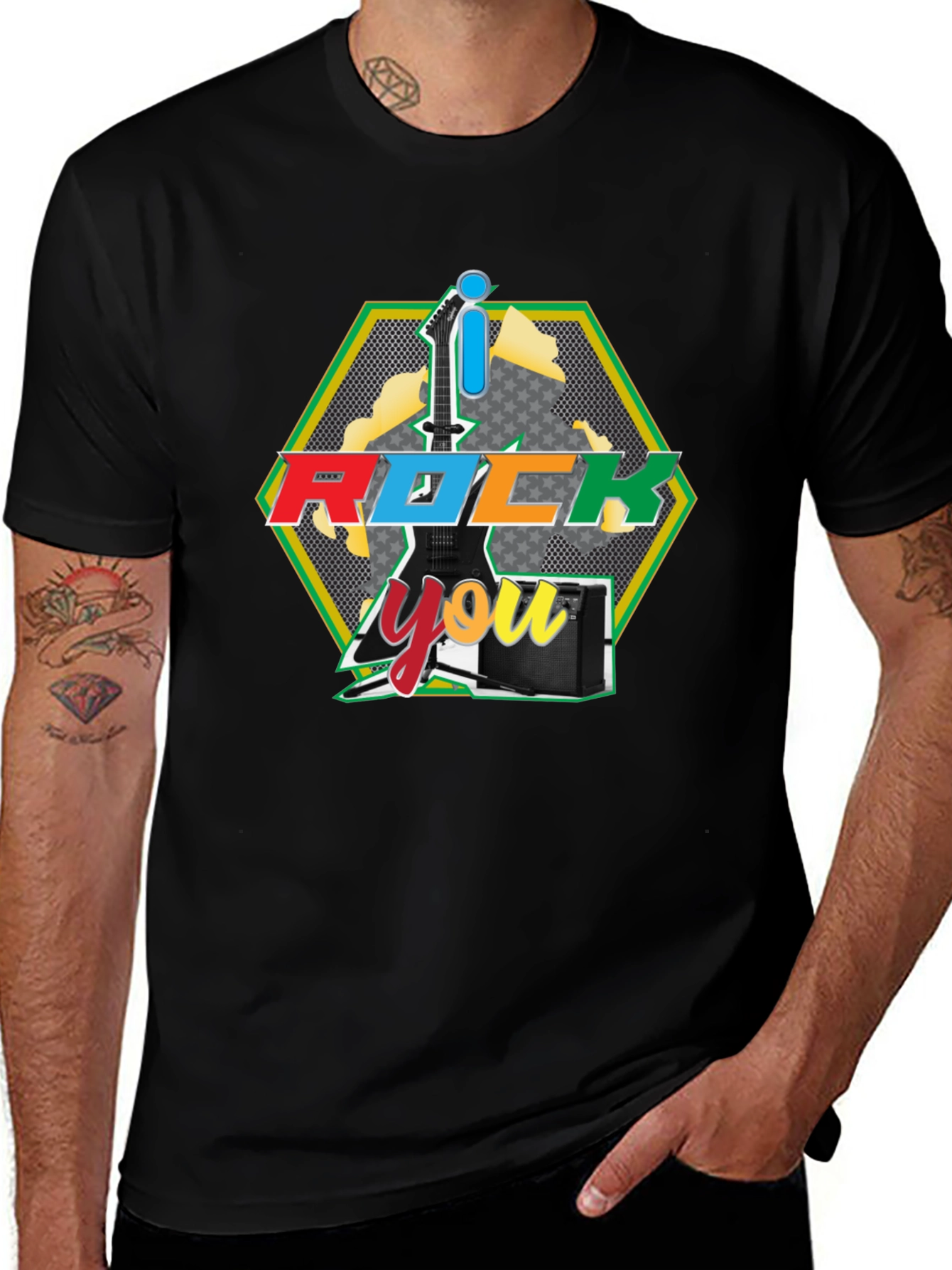 Variant 30 of I Rock You Graphic Tee - Black T-Shirt