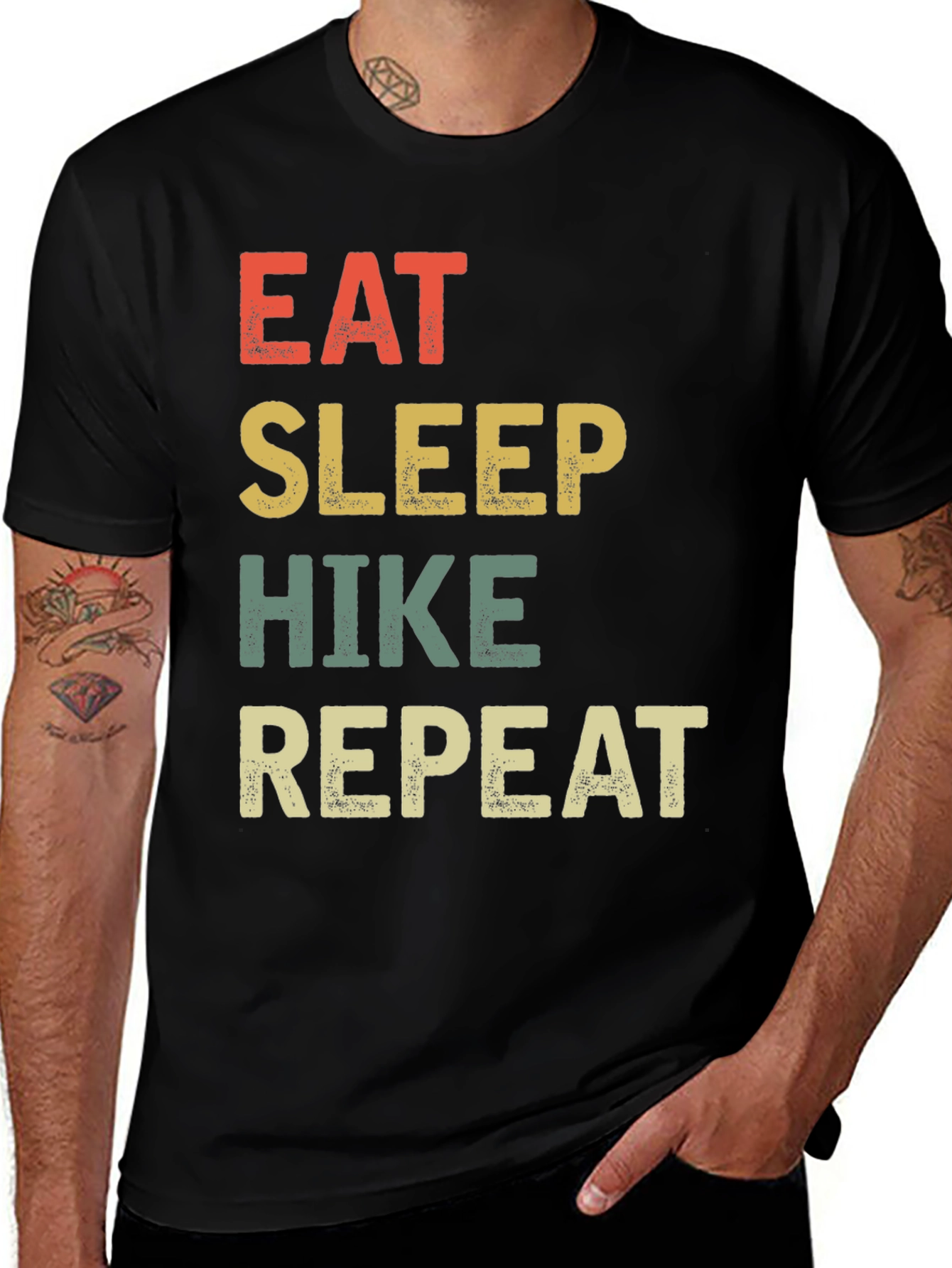 Variant 22 of Eat Sleep Hike Repeat Graphic T-Shirt