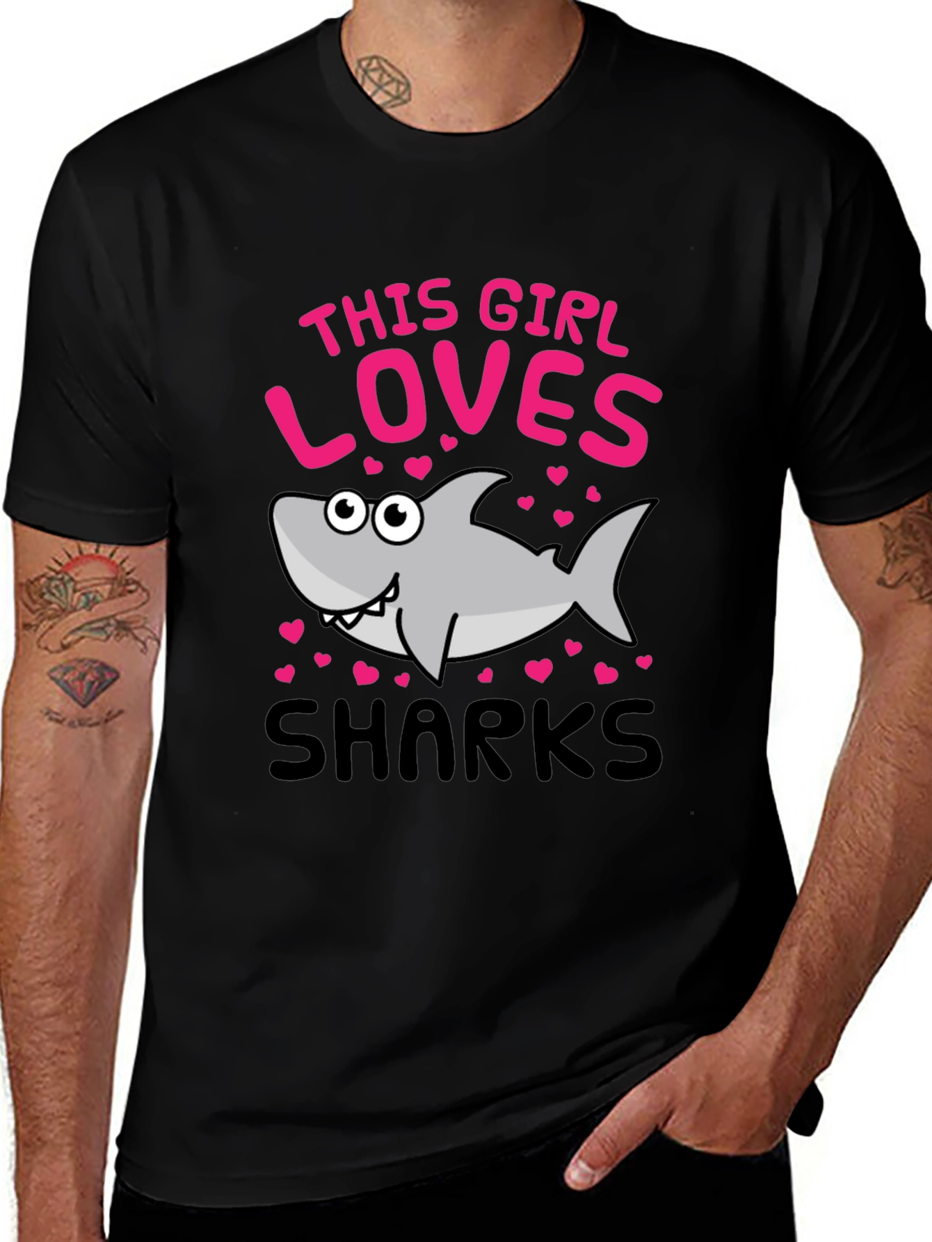 Variant 21 of Girl Loves Sharks Graphic T-Shirt