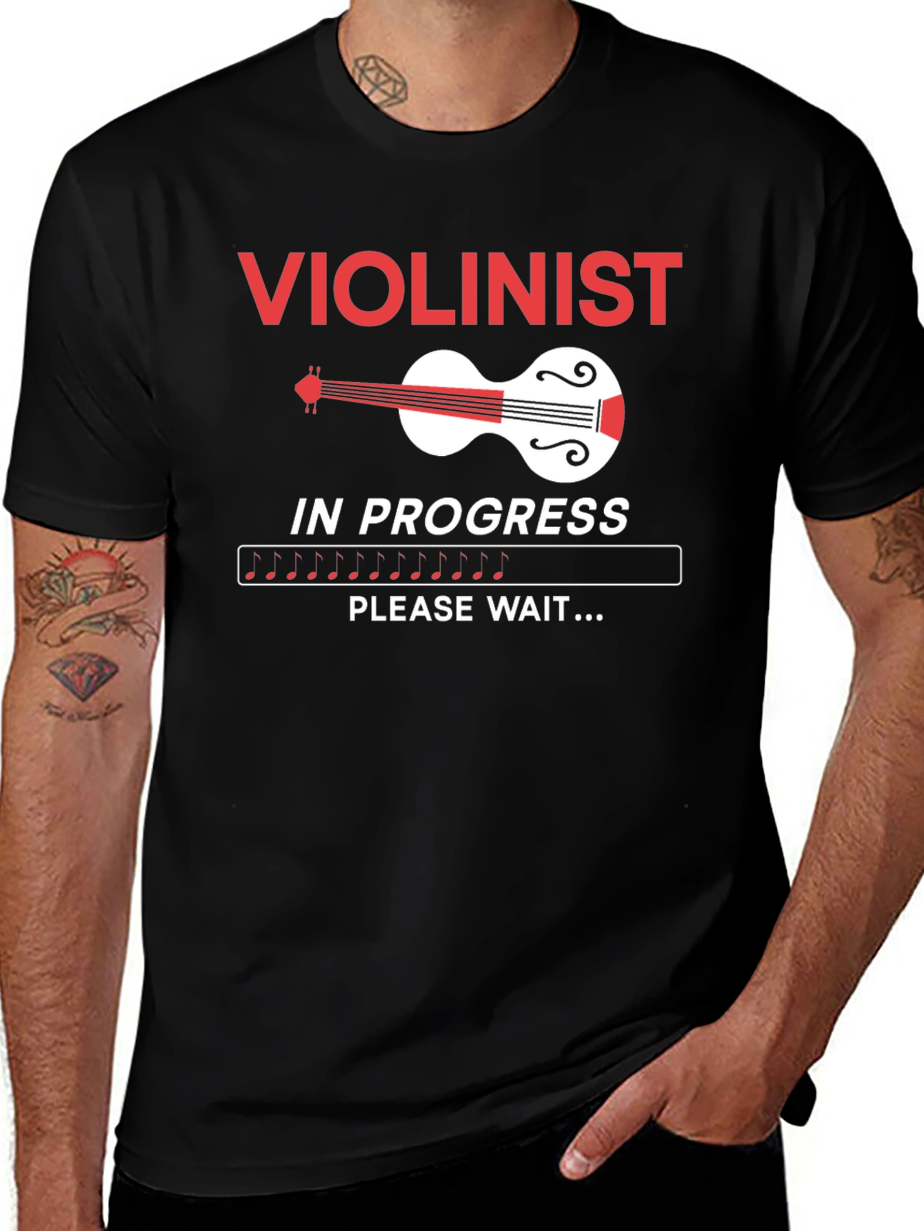 Variant 5 of Violinist In Progress Funny Music T-Shirt