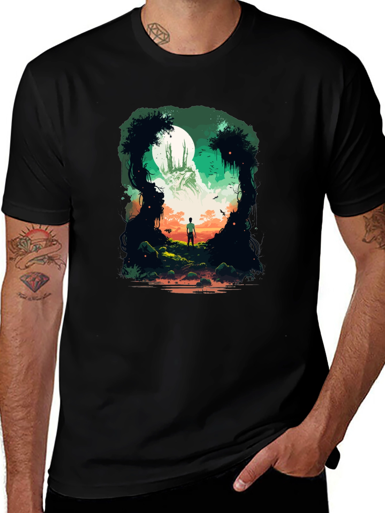 Variant 30 of Enchanted Forest Graphic Tee - Mystical Adventure Shirt