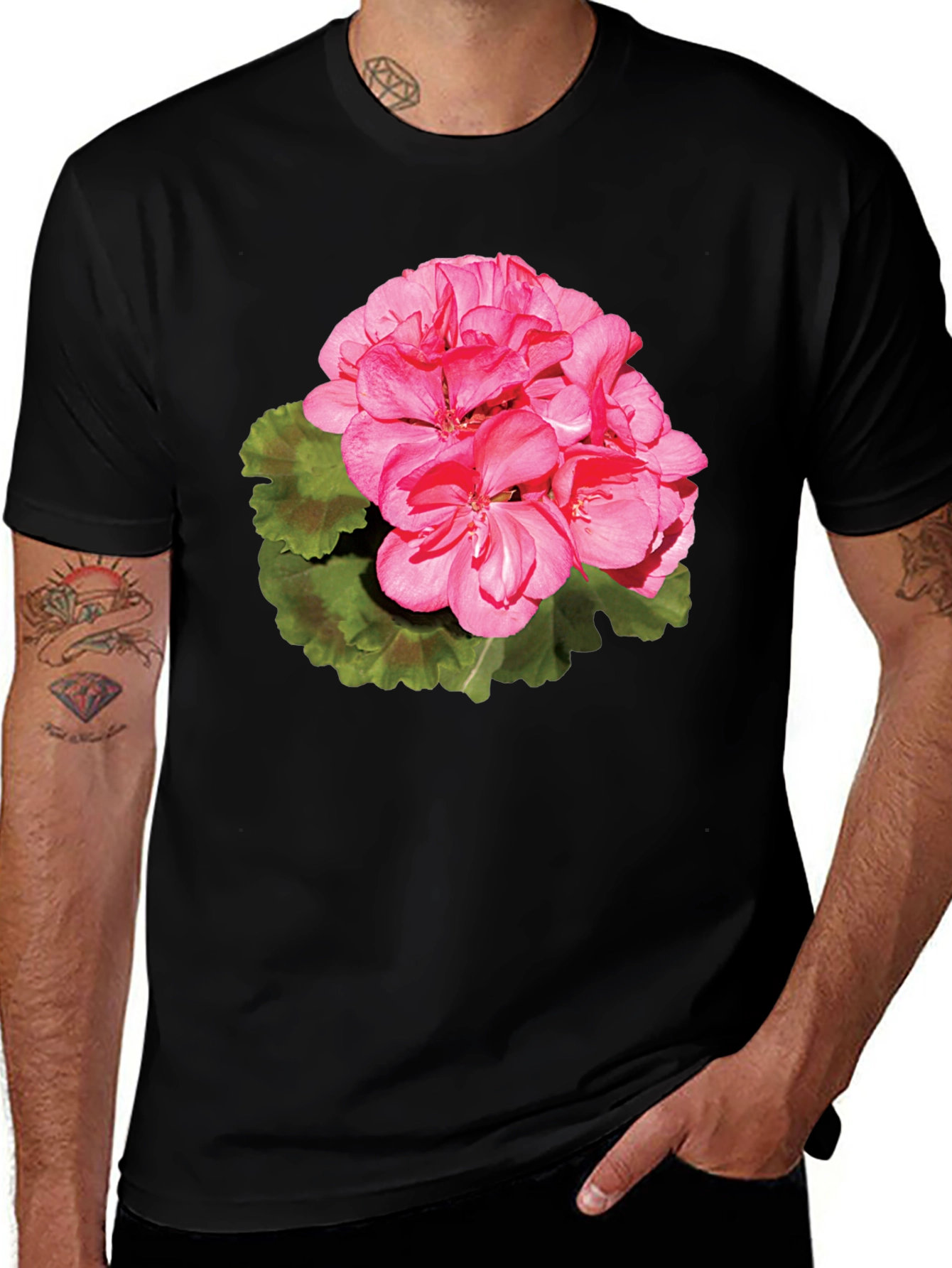 Variant 16 of Floral Print T-Shirt - Pink Blossom Design