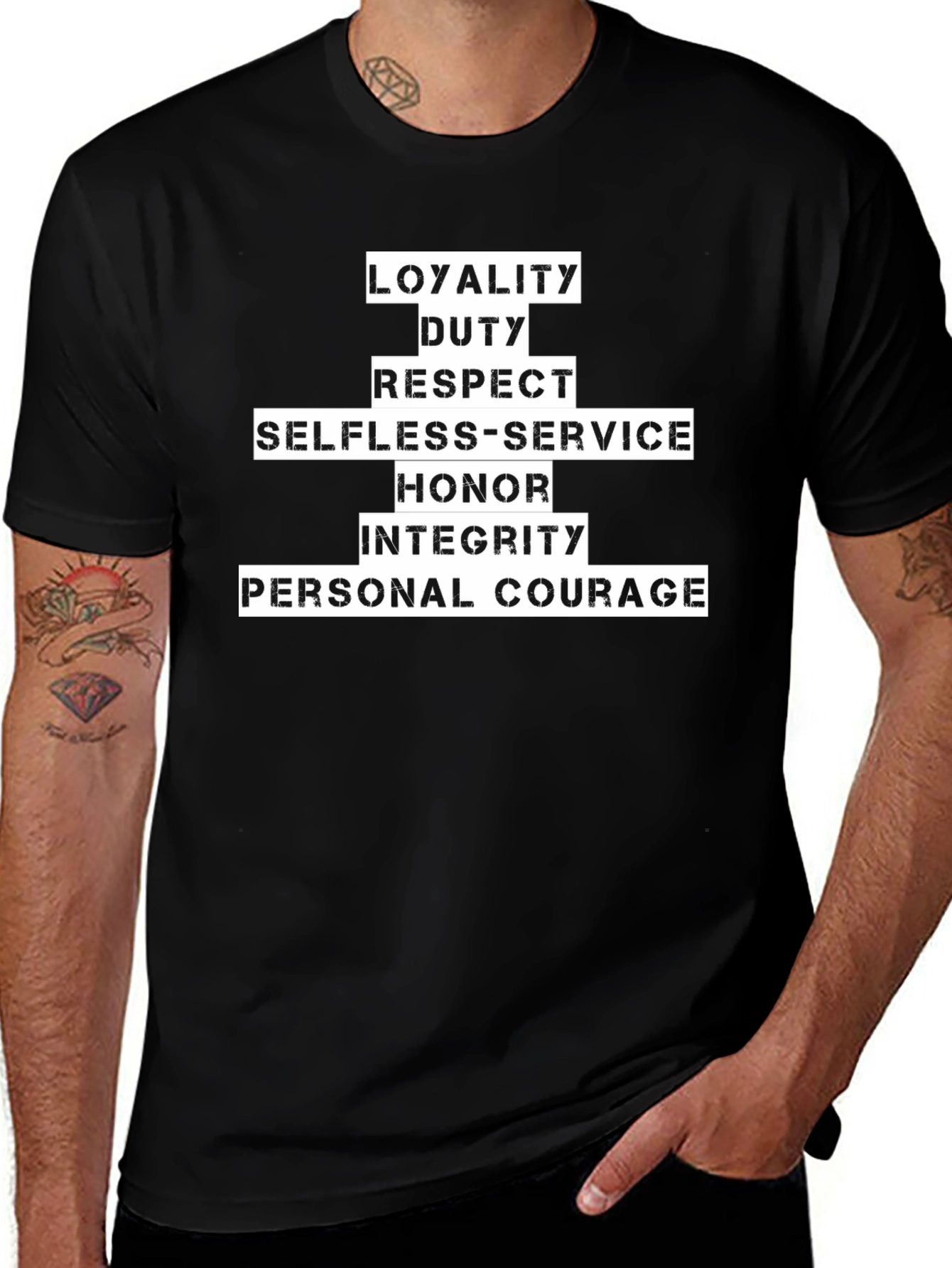 Variant 9 of Values T-Shirt: Loyalty, Duty, Respect, and More!