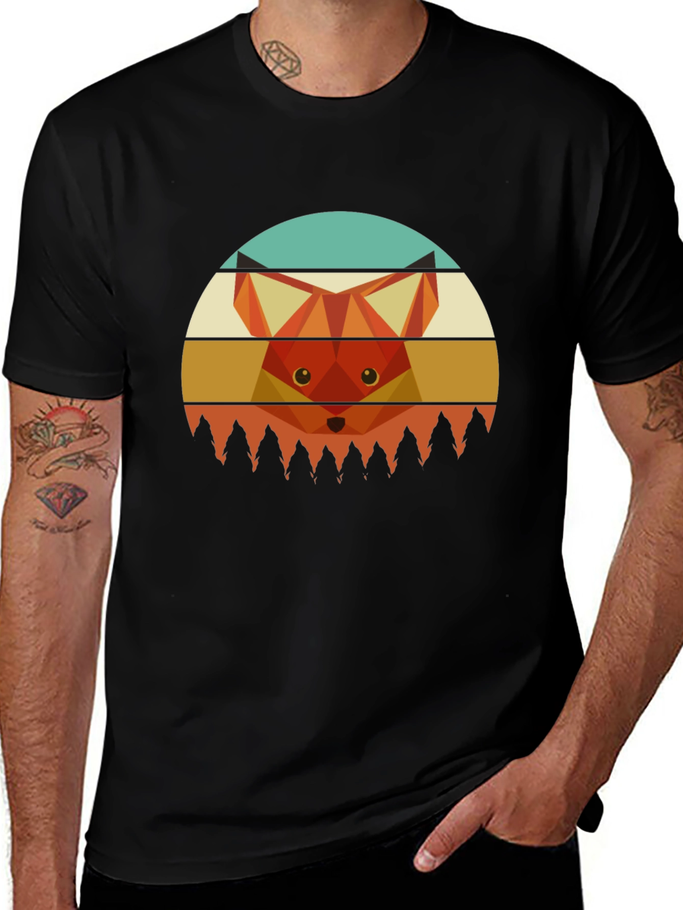 Variant 16 of Geometric Fox Graphic Tee - Unisex Crew Neck T-Shirt
