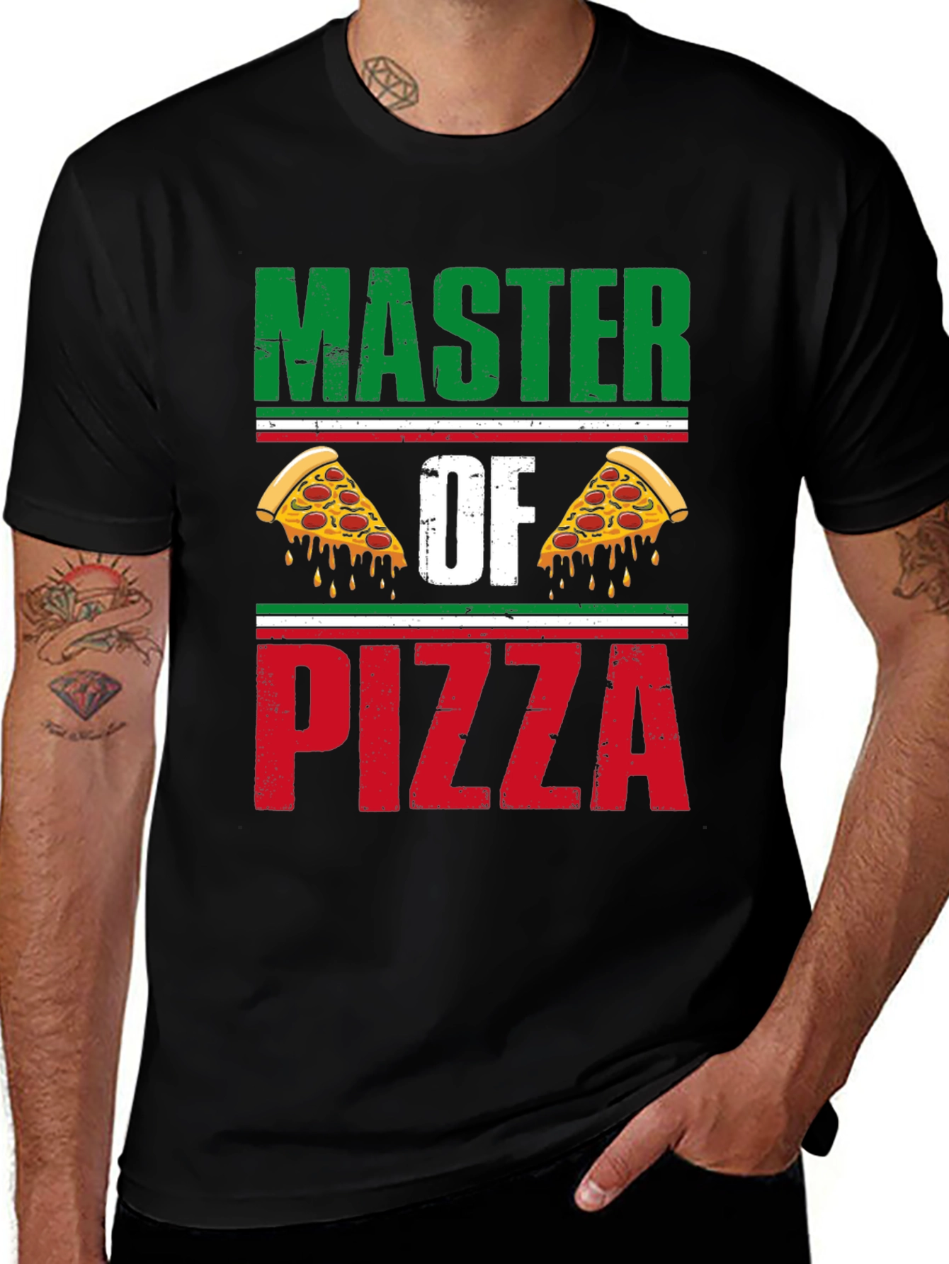 Variant 4 of Master of Pizza Graphic T-Shirt - Funny Foodie Tee