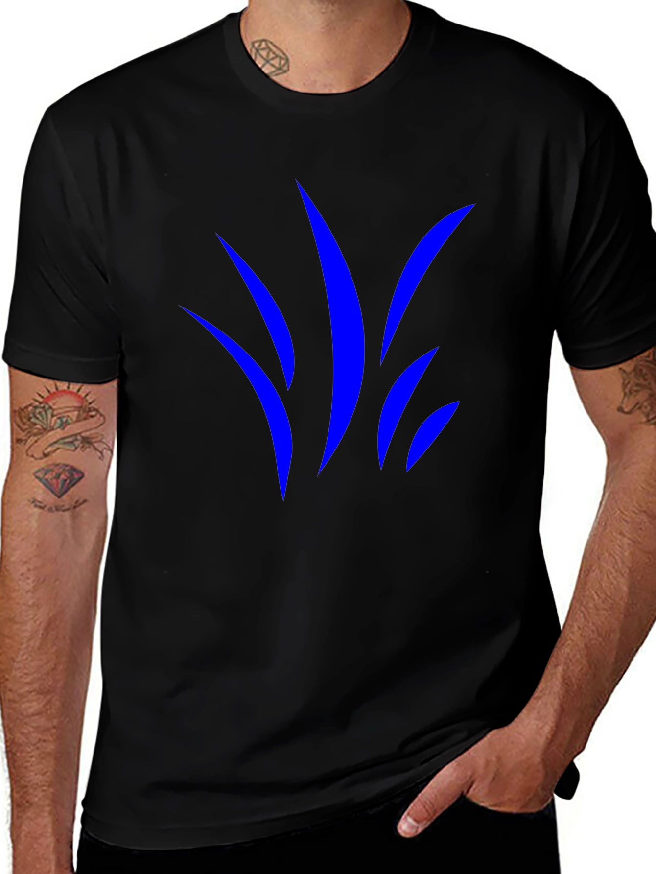 Variant 21 of Blue Sprout Graphic Black Tee