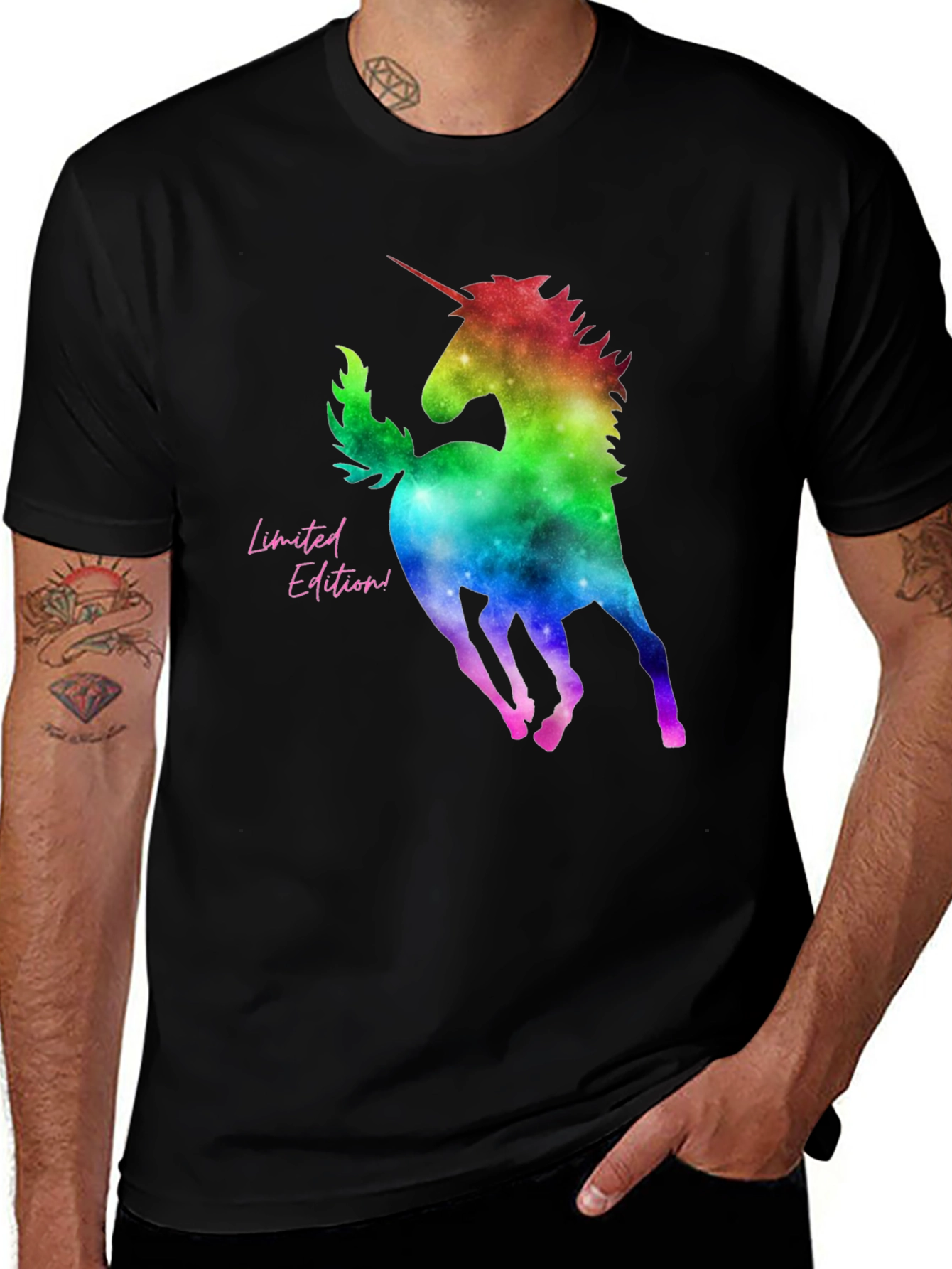 Variant 13 of Galaxy Unicorn Black T-Shirt - Limited Edition!