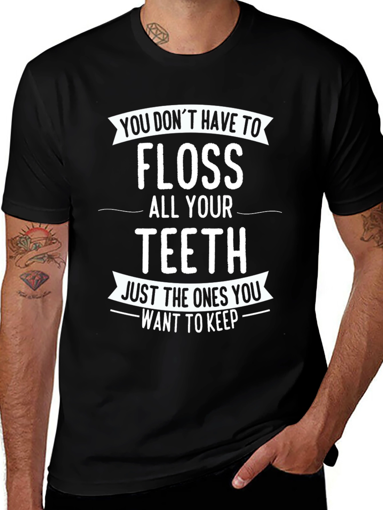 Variant 30 of Floss Teeth Graphic Tee - Dental Hygiene Humor