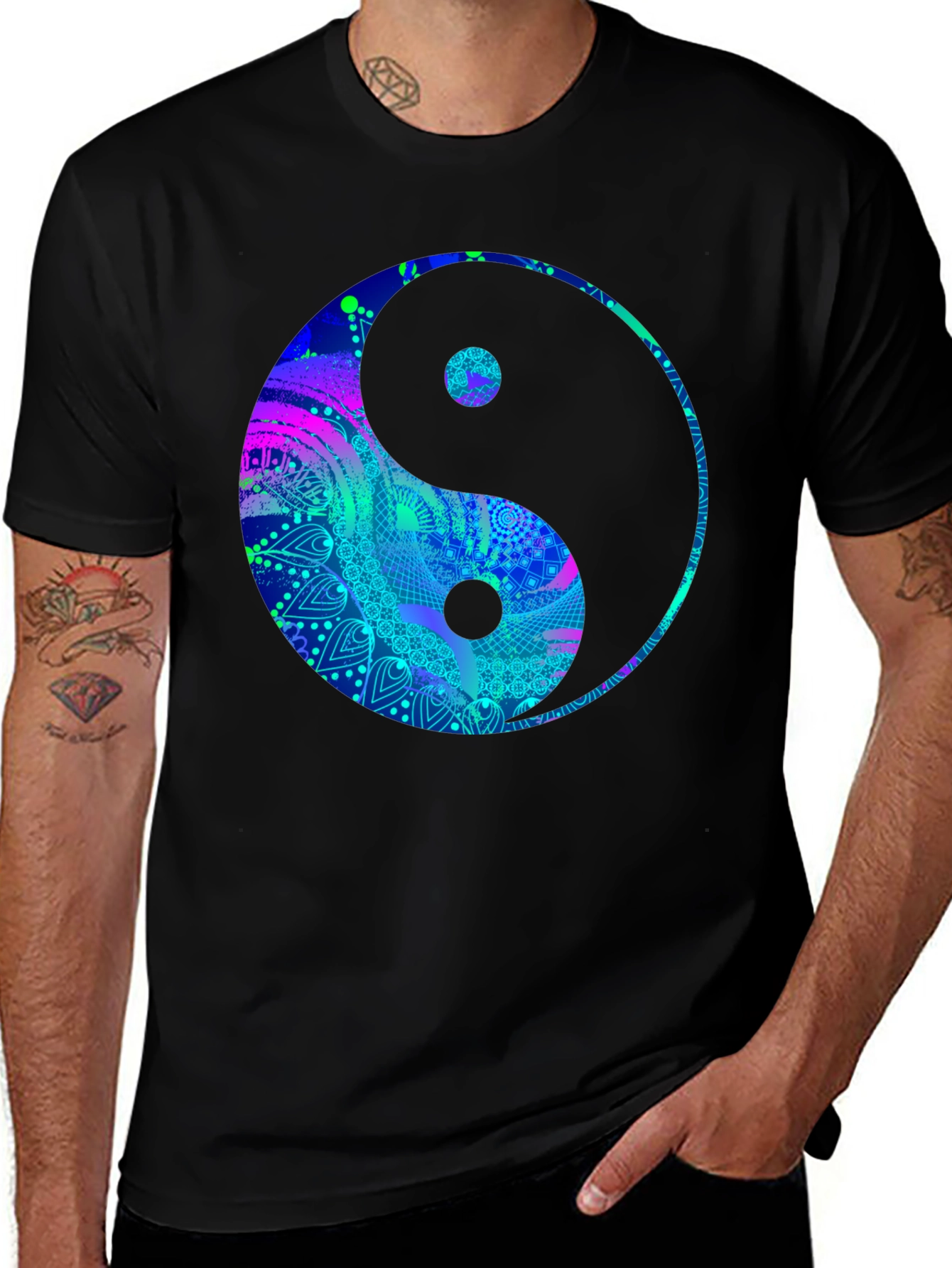 Yin Yang Graphic Tee - Mens Black T-Shirt