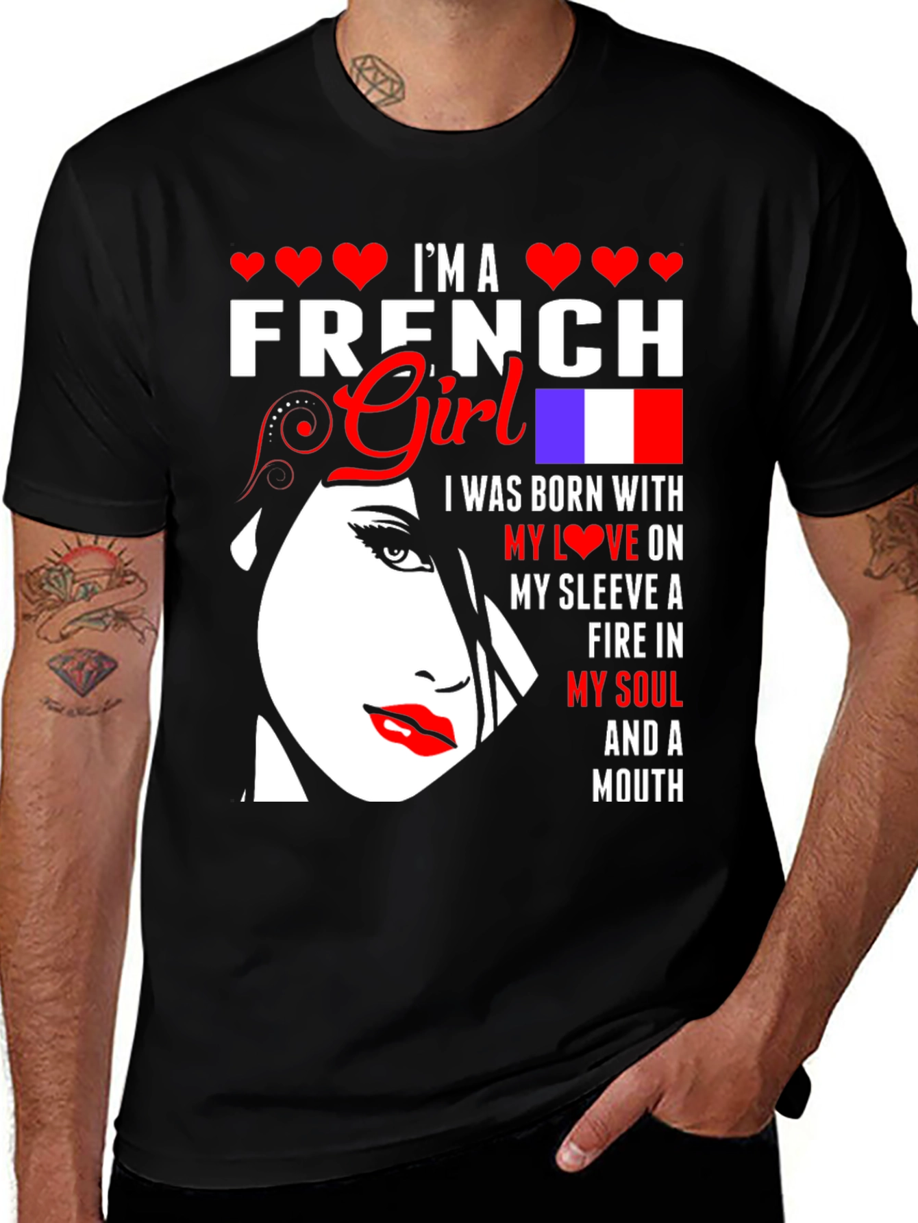 I'm A French Girl Black Graphic Tee