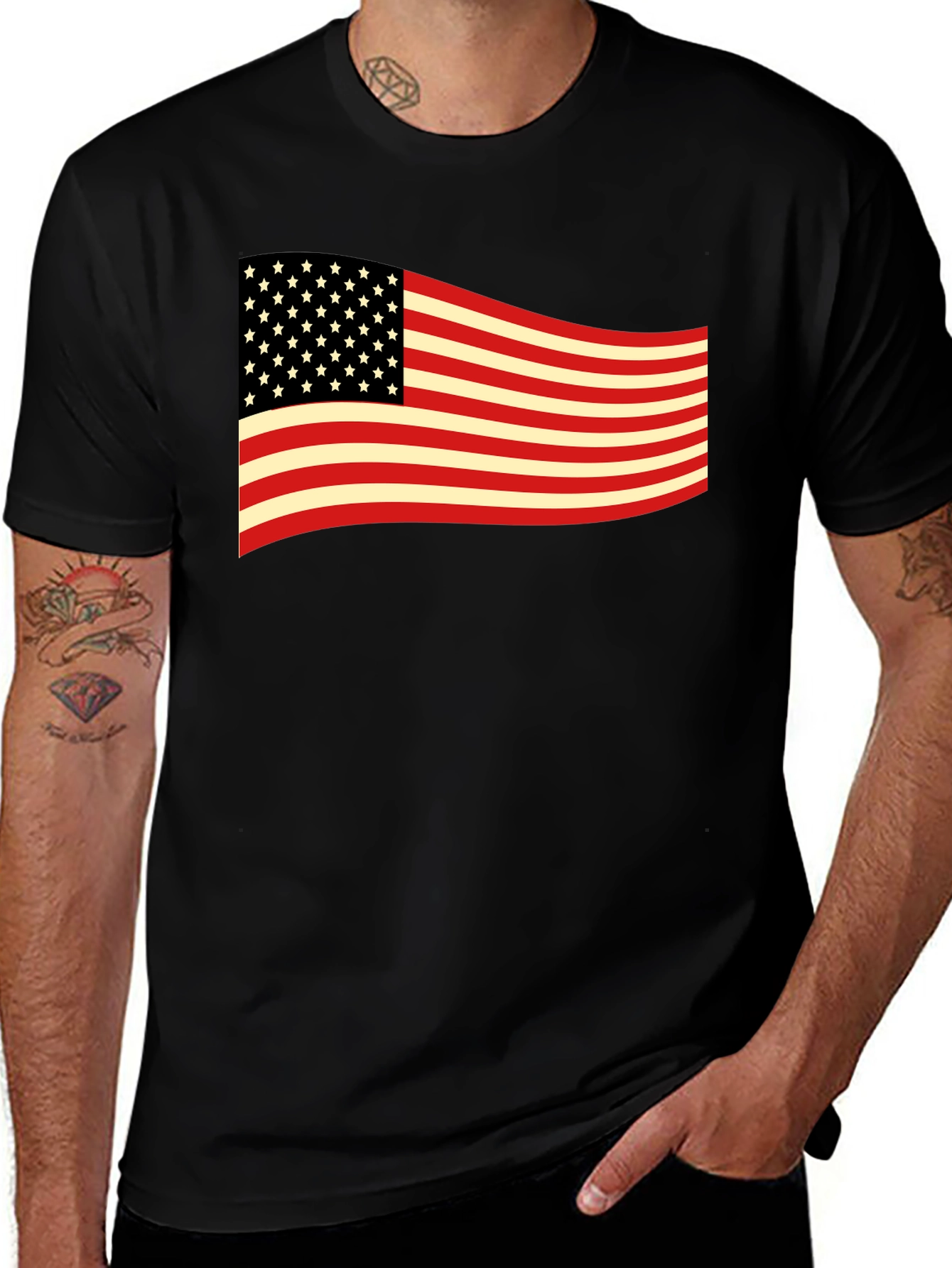 American Flag Graphic Tee - Patriotic USA T-Shirt