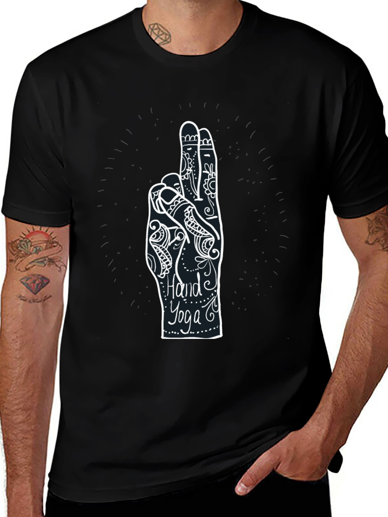 Variant 23 of Hand Yoga Graphic Tee - Unisex Cotton Blend Shirt
