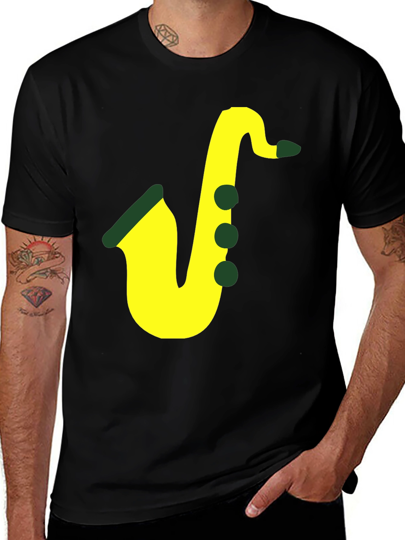Variant 16 of Saxophone Graphic Tee - Musical Style