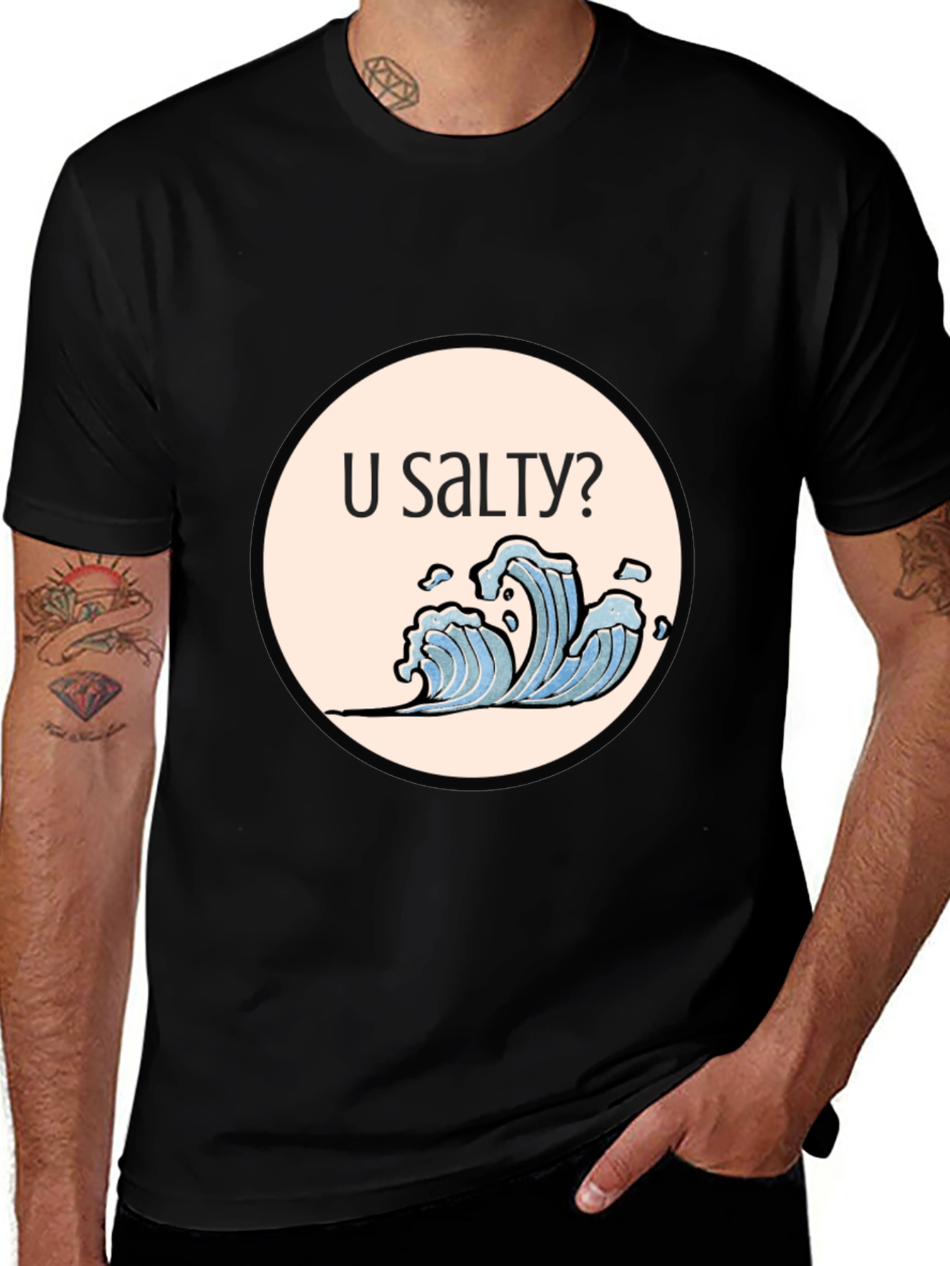 Variant 21 of U Salty T-Shirt - Black Graphic Tee