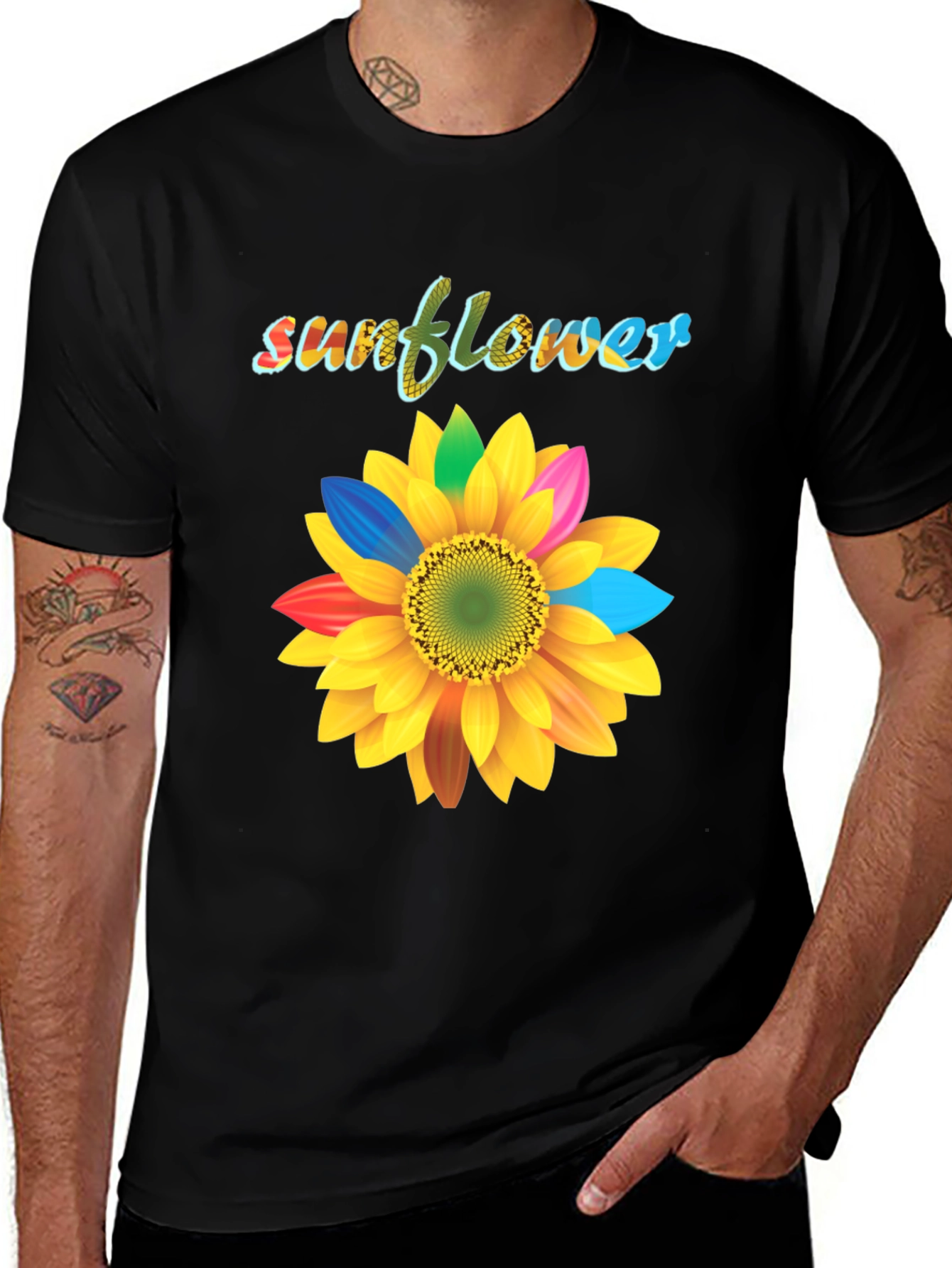 Variant 4 of Sunflower Graphic Tee - Vibrant Colorful Design