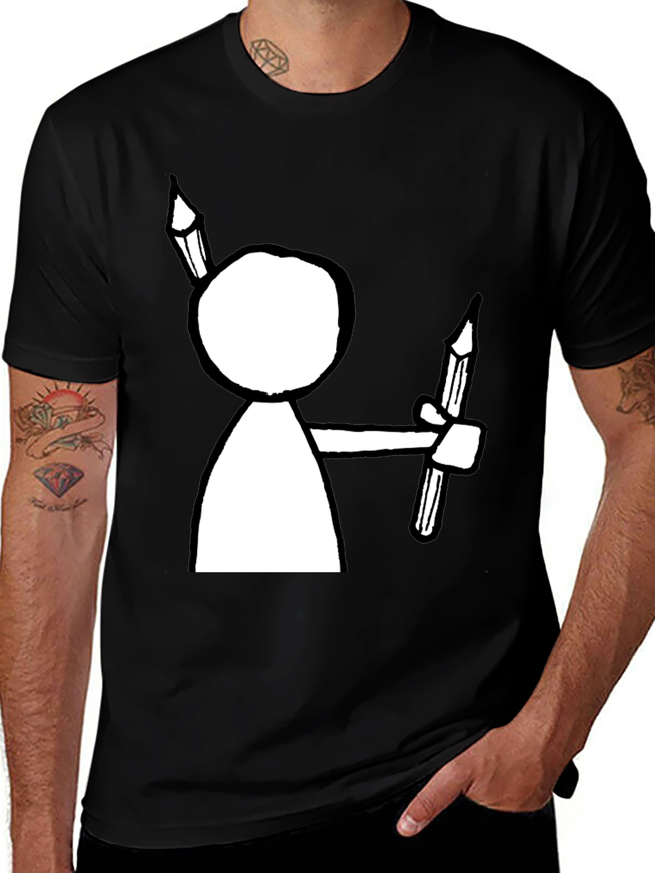 Variant 18 of Artist Stick Figure T-Shirt - Funny Drawing Tee