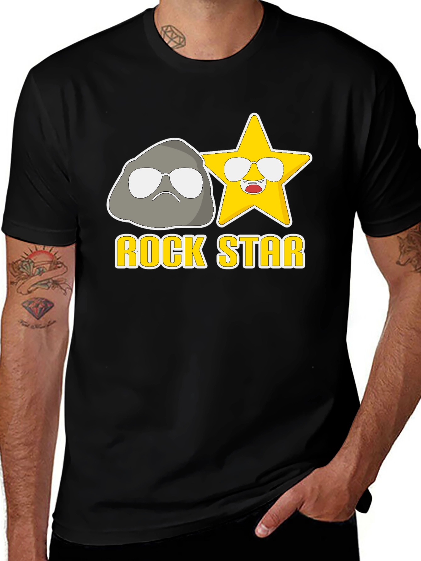 Variant 24 of Rock Star Graphic T-Shirt - Unisex Black Tee