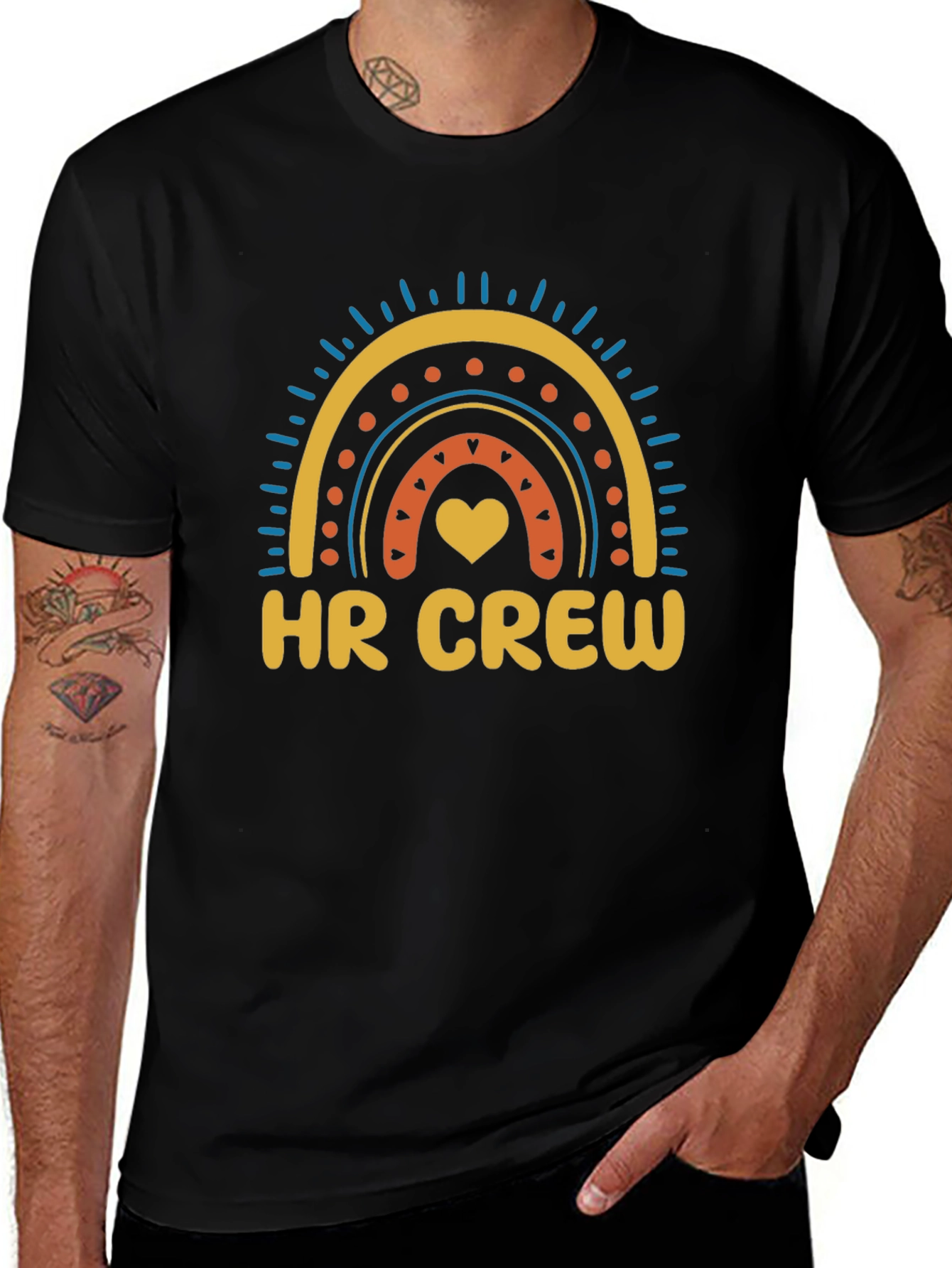 HR Crew Rainbow Graphic Tee - Black