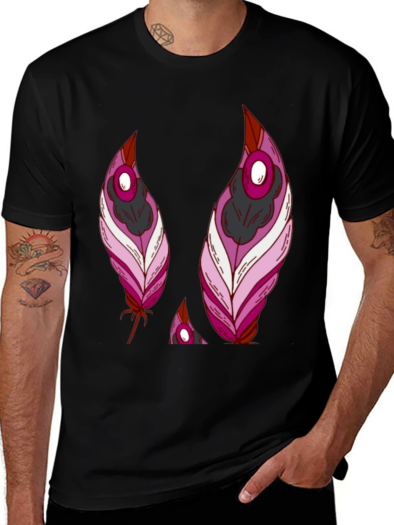 Variant 18 of Feather Graphic Black Tee