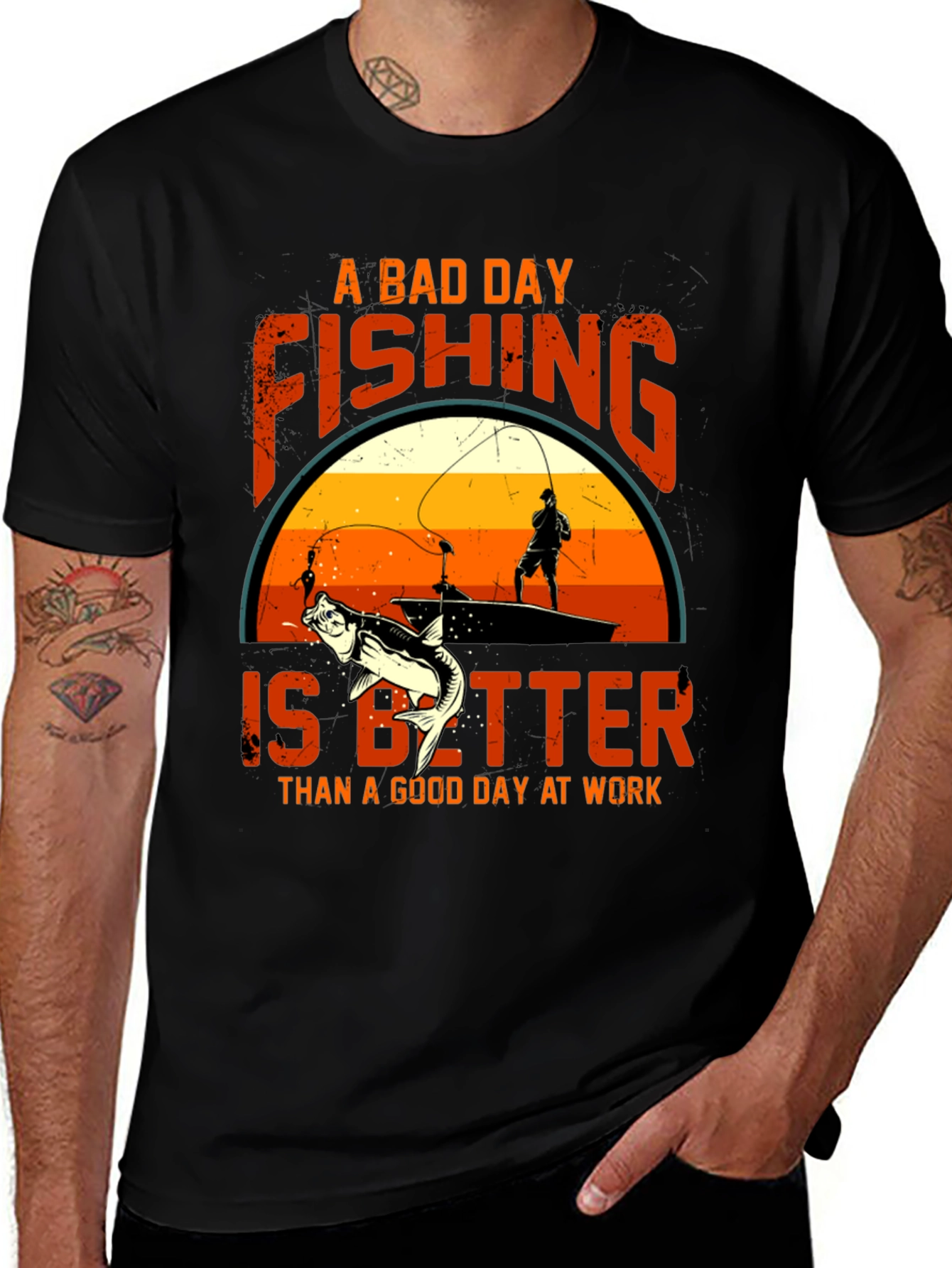 Variant 27 of Fishing Graphic Tee: A Bad Day Fishing T-Shirt