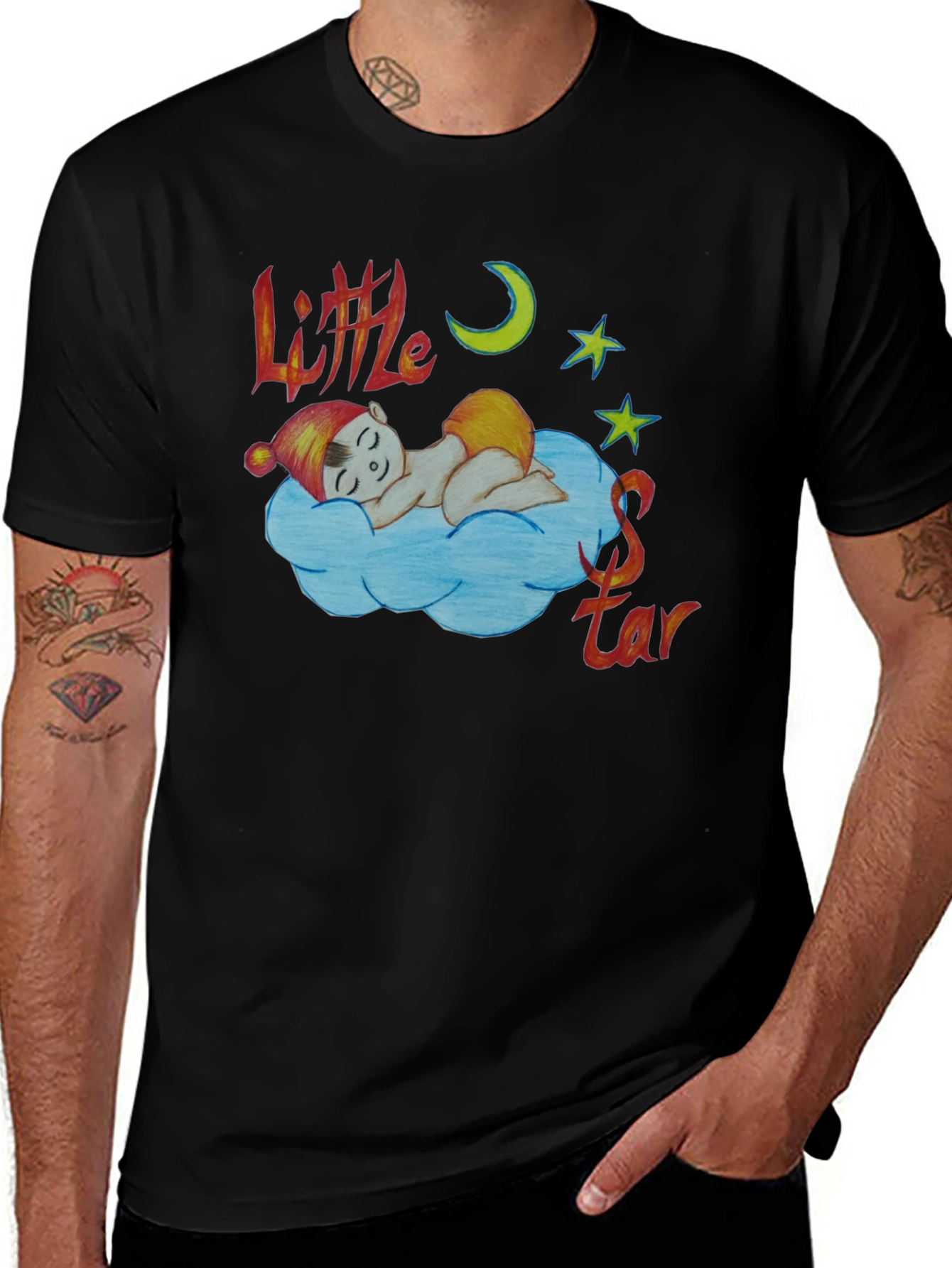 Variant 11 of Little Star Black T-Shirt - Cute Baby Design