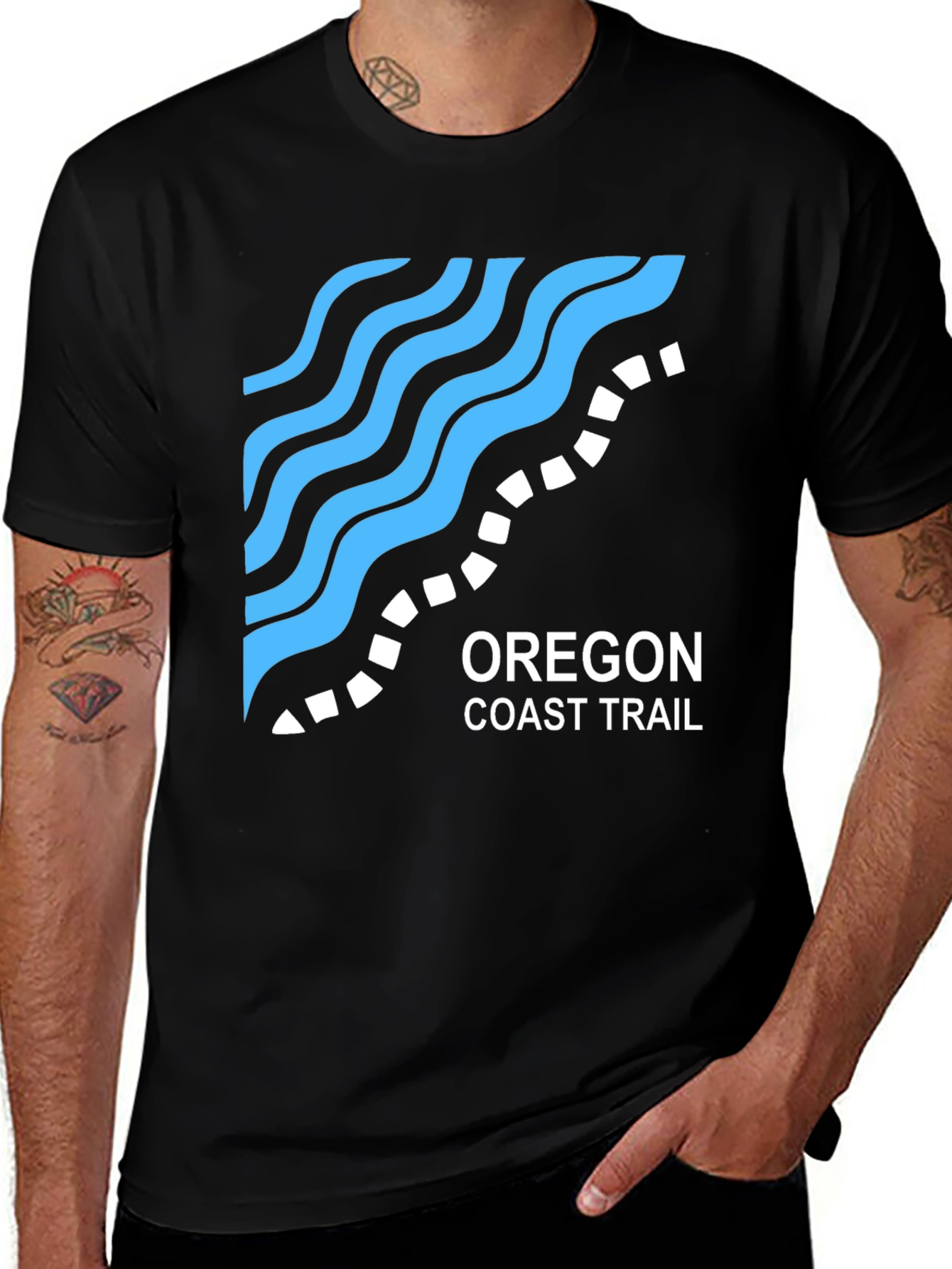 Oregon Coast Trail Black T-Shirt