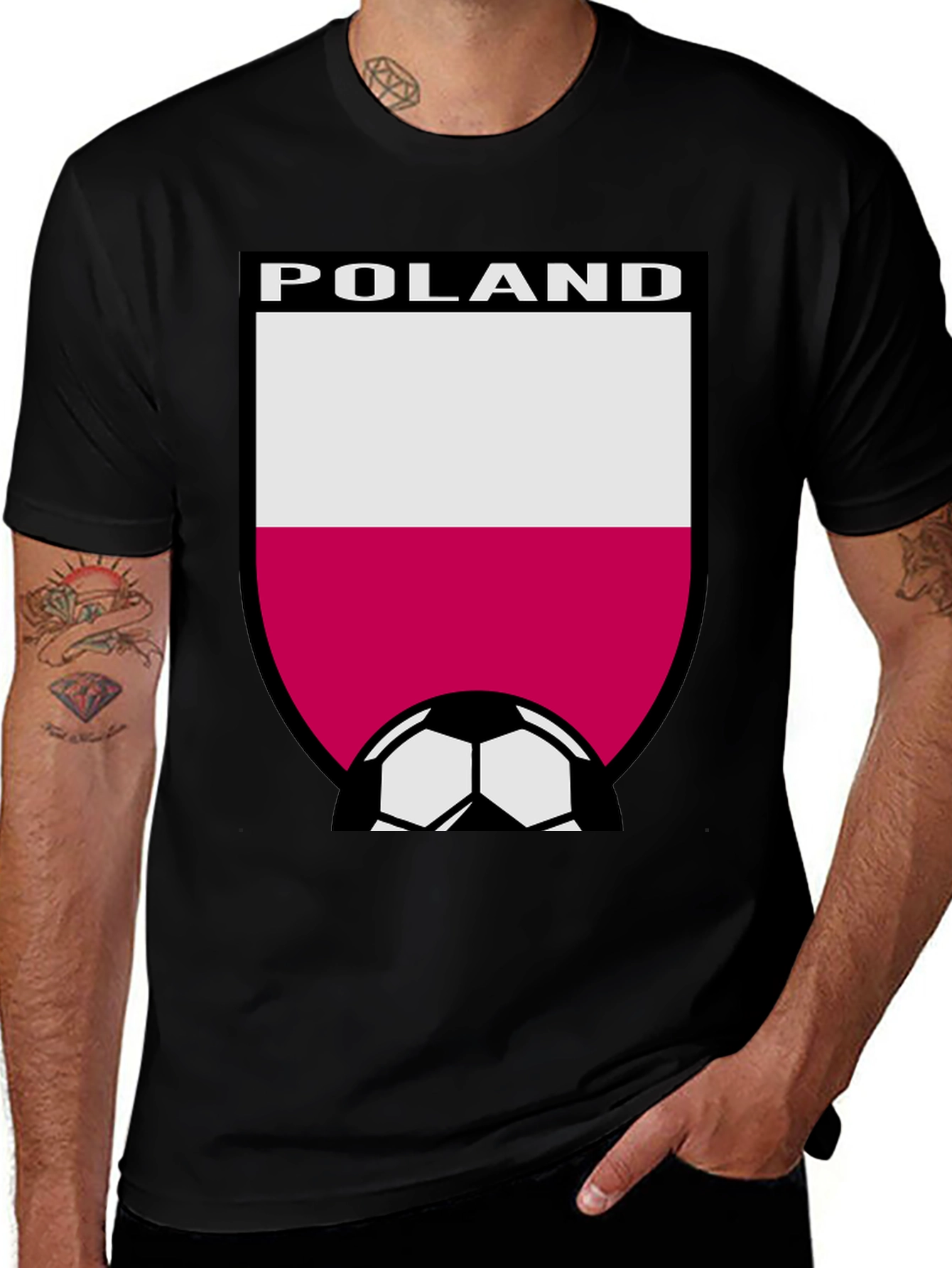 Poland Soccer Flag Graphic T-Shirt