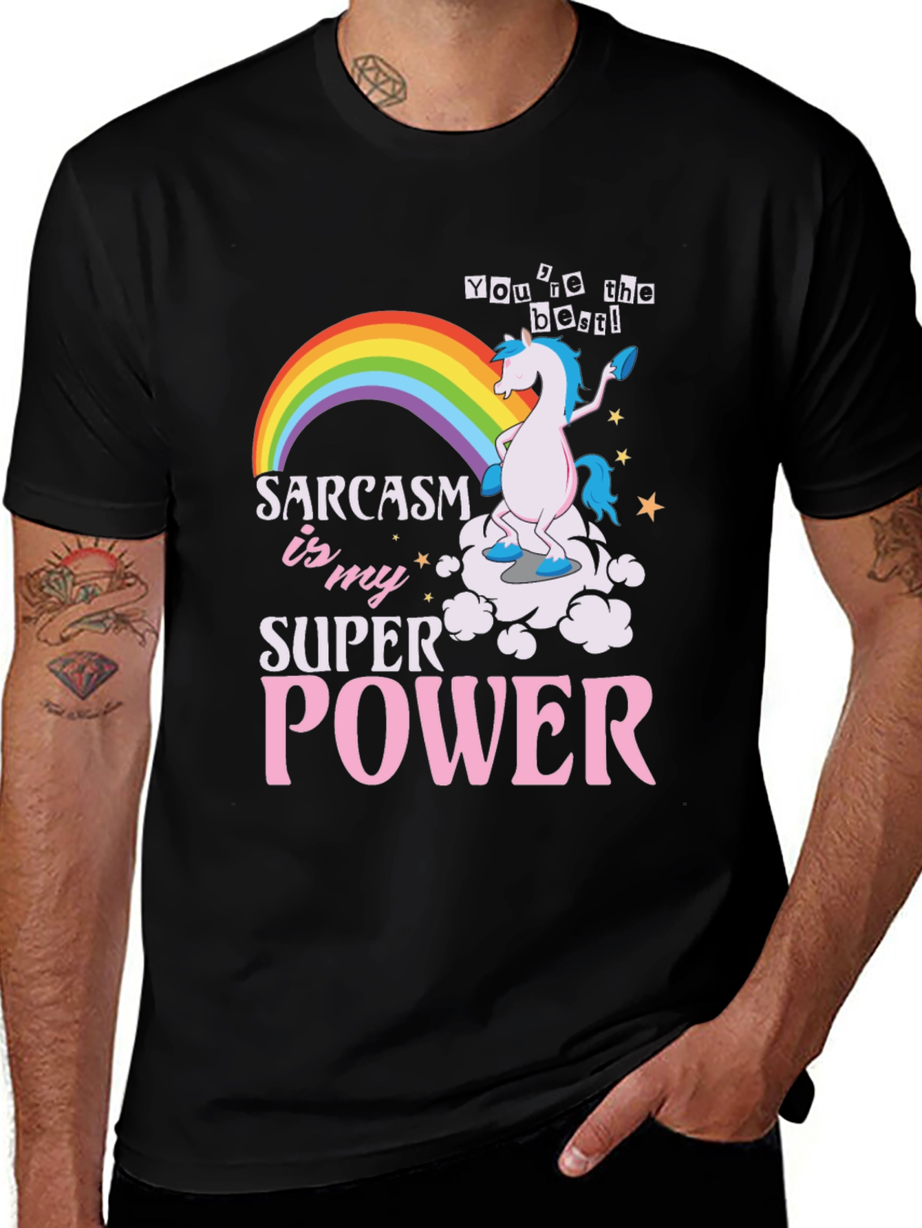 Variant 6 of Sarcasm is My Superpower Unicorn Graphic Tee