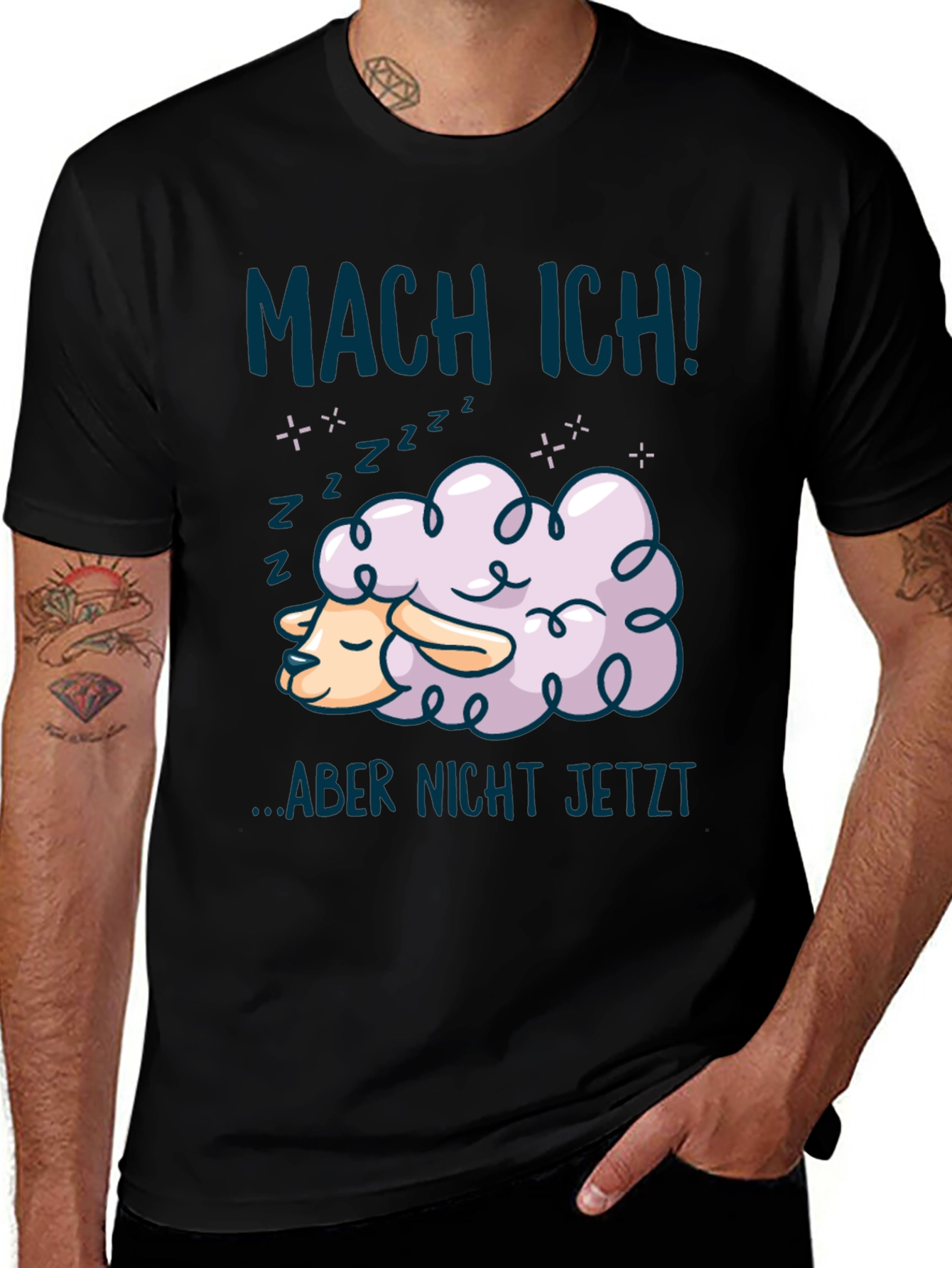 Variant 18 of Lazy Sheep Graphic Tee - Mach Ich Aber Nicht Jetzt
