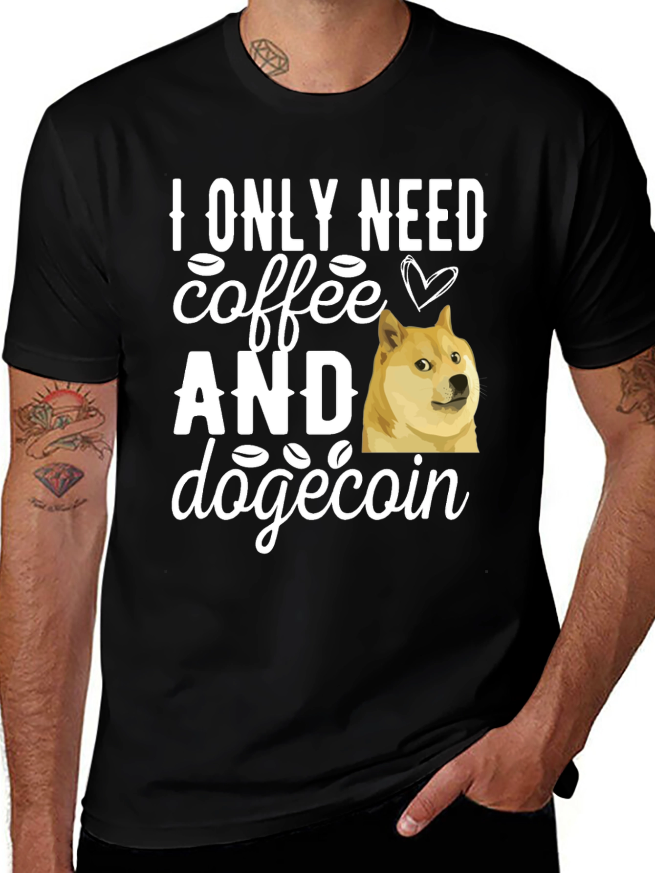 Variant 15 of Coffee & Dogecoin T-Shirt - Crypto Lover Tee