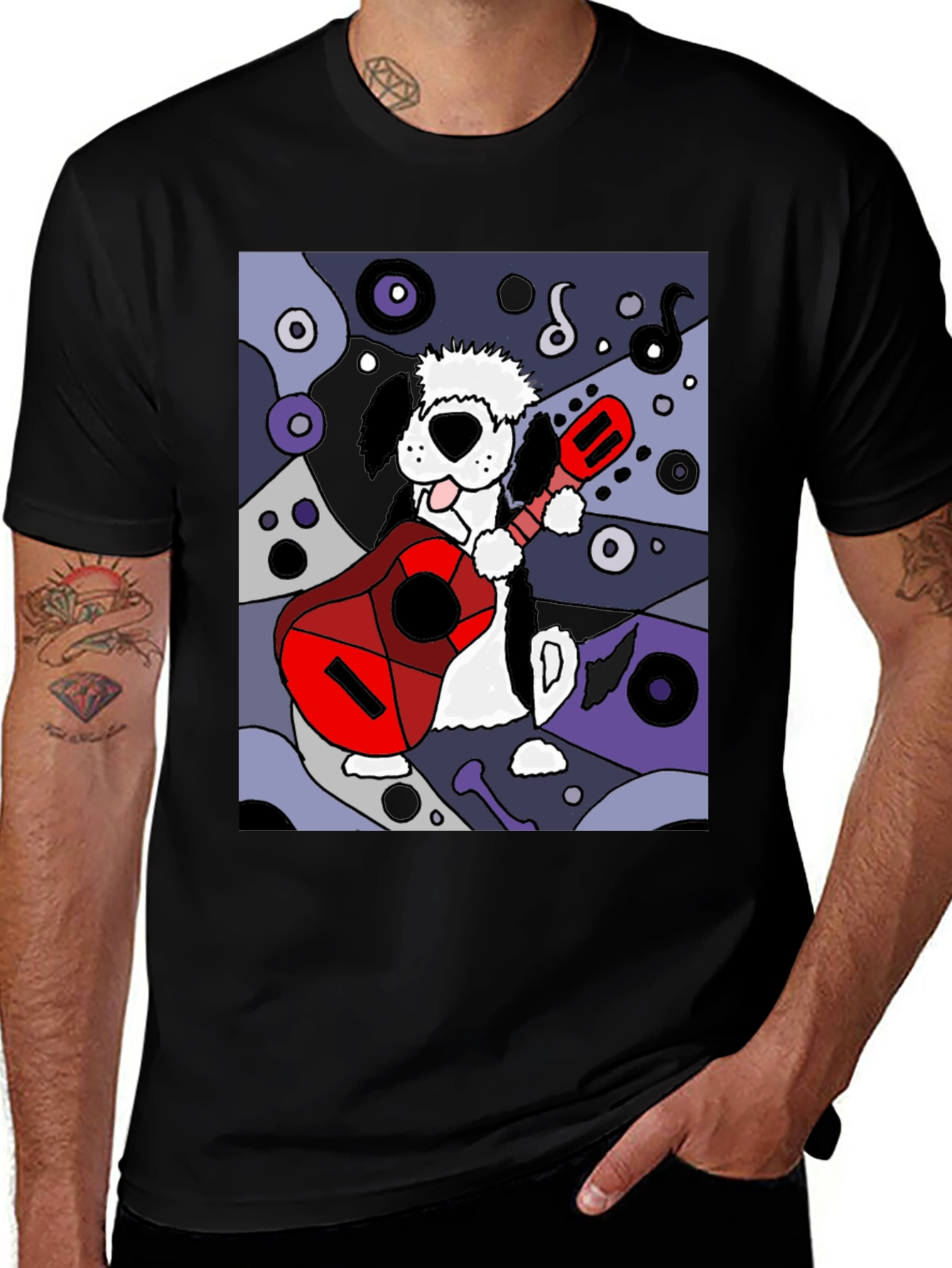 Variant 25 of Dog Playing Guitar Graphic Tee