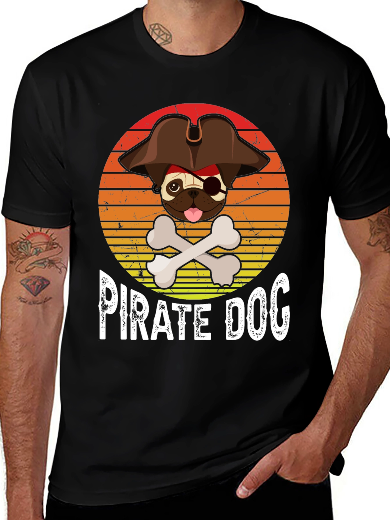 Variant 27 of Pirate Dog T-Shirt - Funny Pug Design