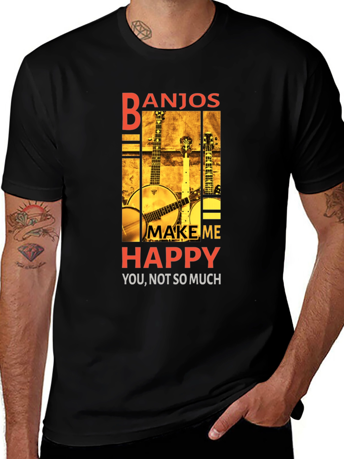Variant 9 of Banjos Make Me Happy T-Shirt - Musician Gift