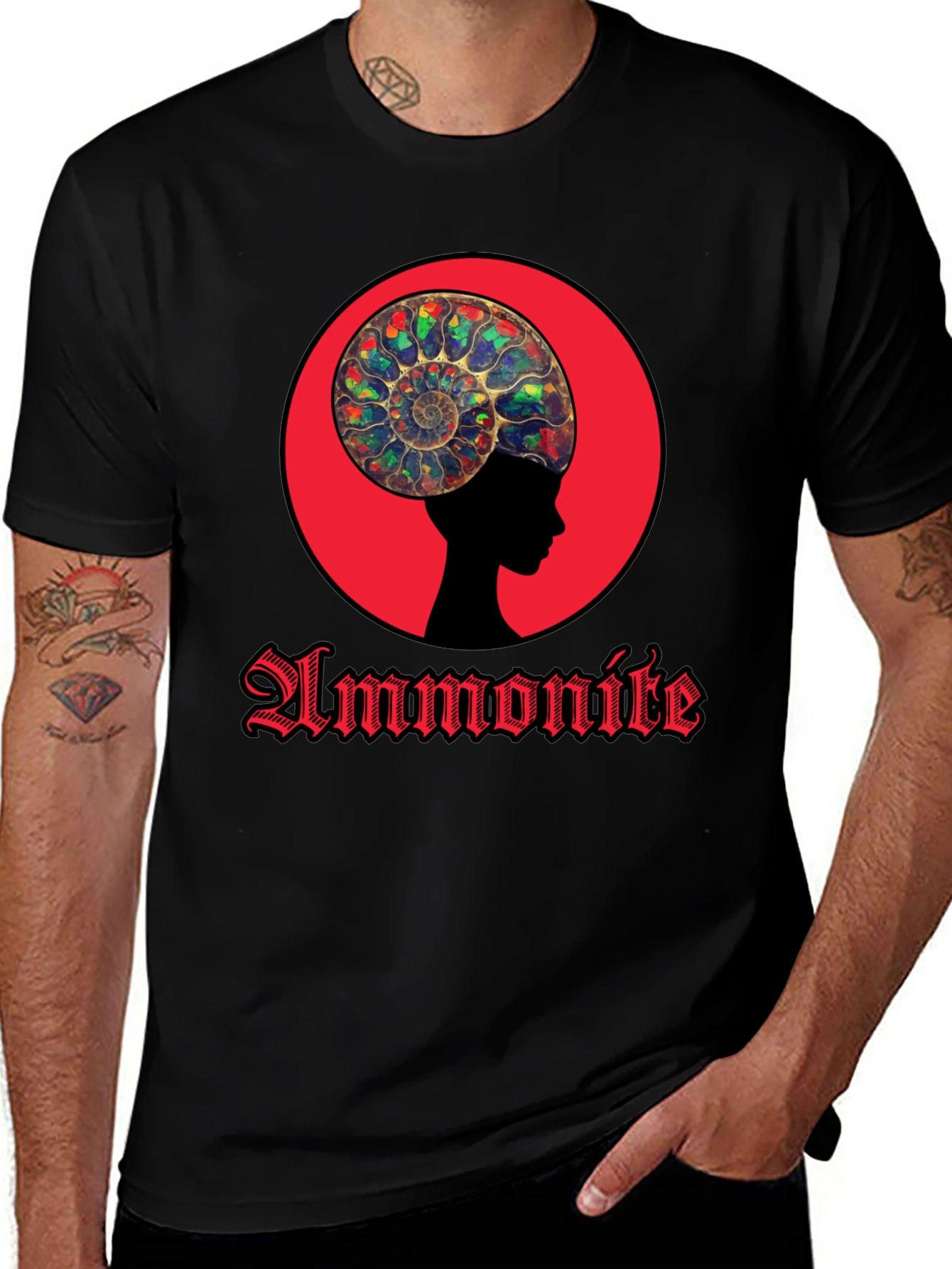 Variant 12 of Ammonite Head Black T-Shirt - Stylish Graphic Tee