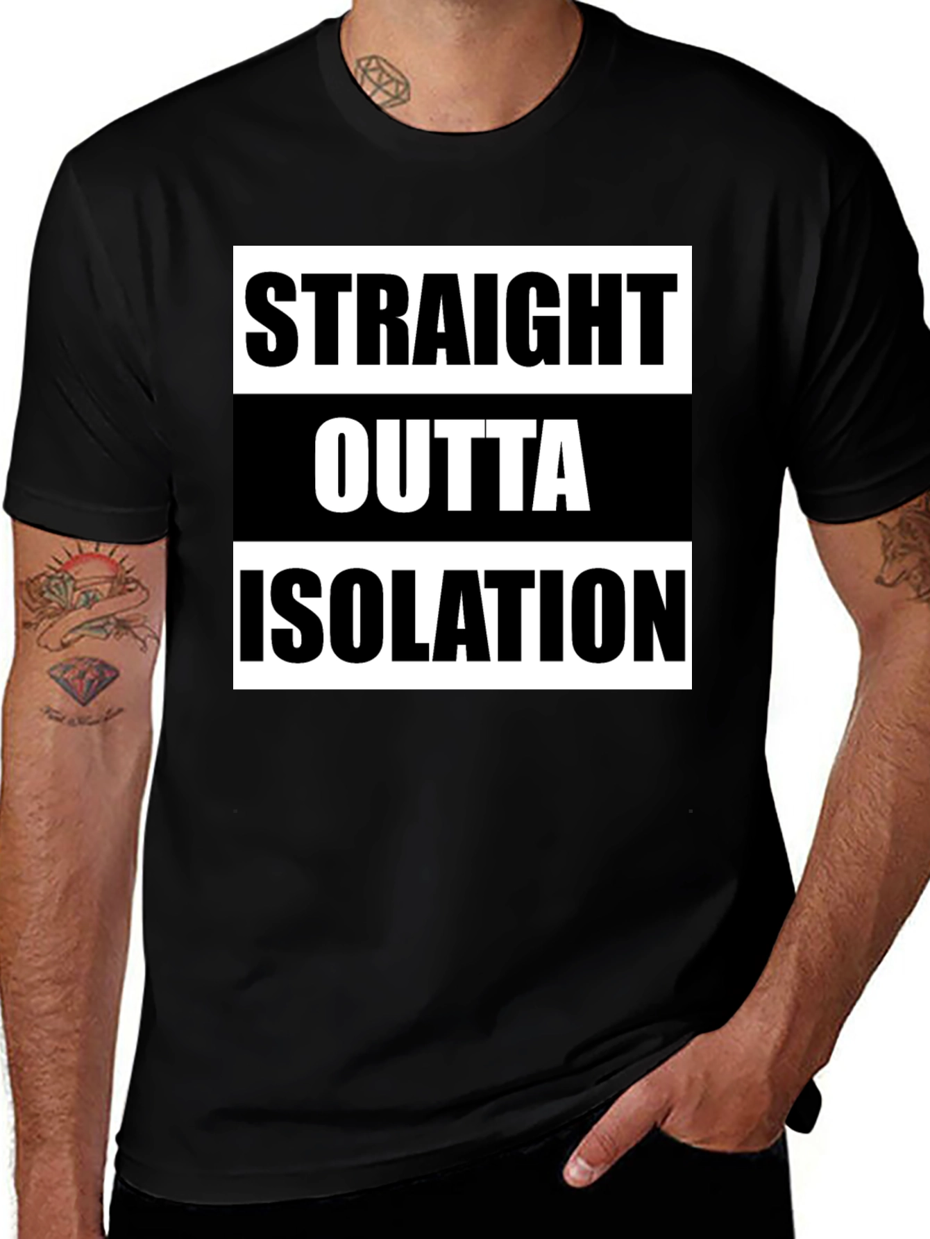 Variant 10 of Straight Outta Isolation Black T-Shirt