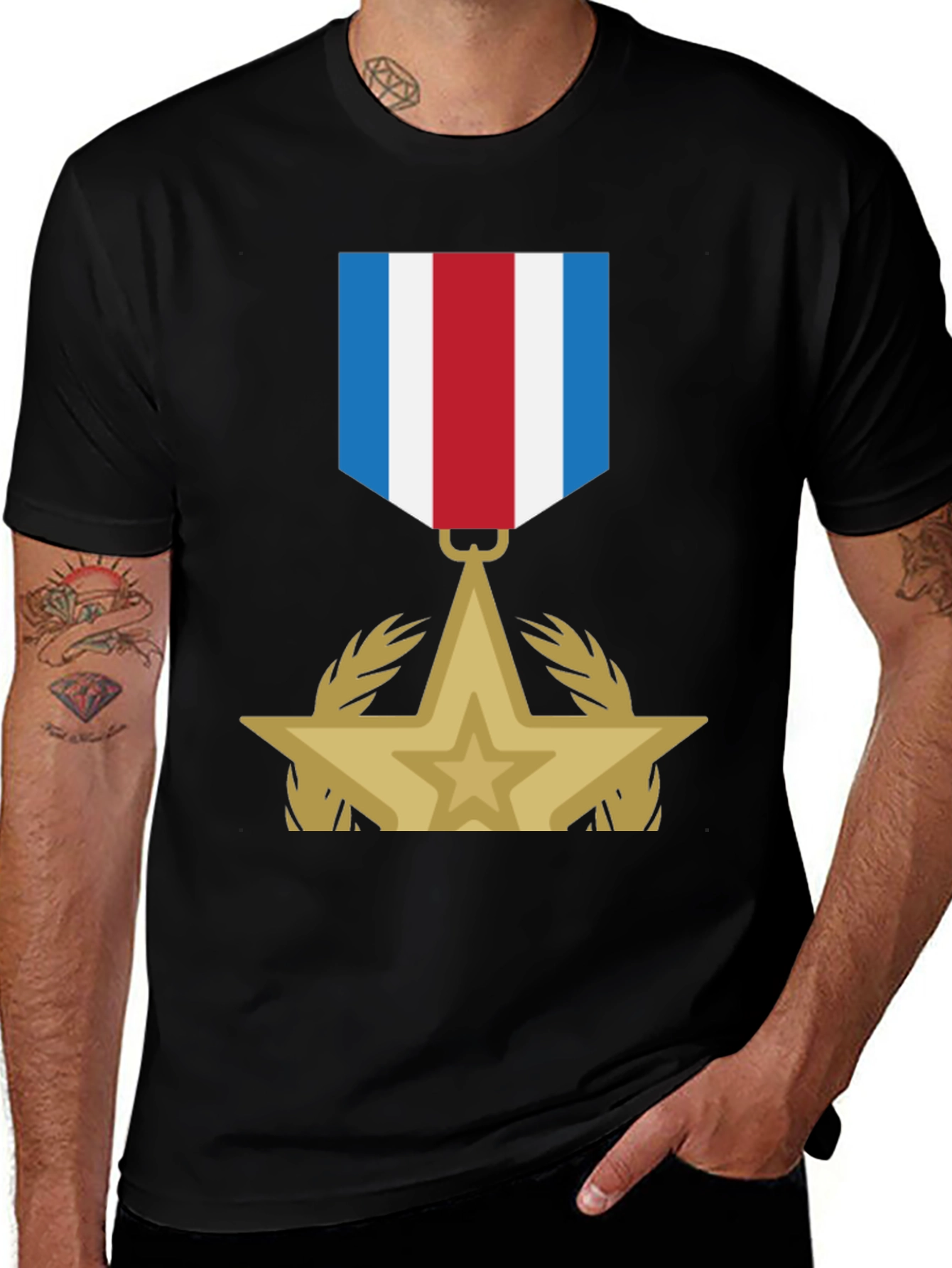 Variant 11 of Valor Medal Graphic Tee - Men's Black T-Shirt