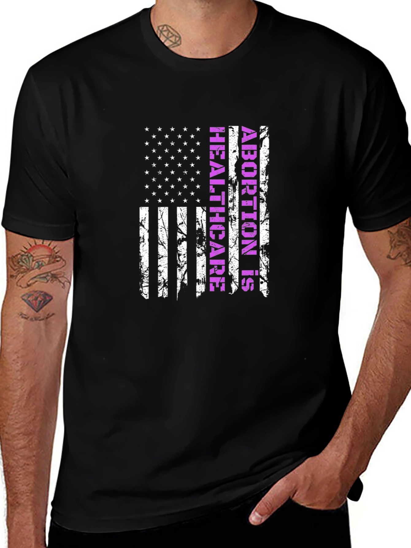 Variant 9 of Abortion is Healthcare USA Flag T-Shirt
