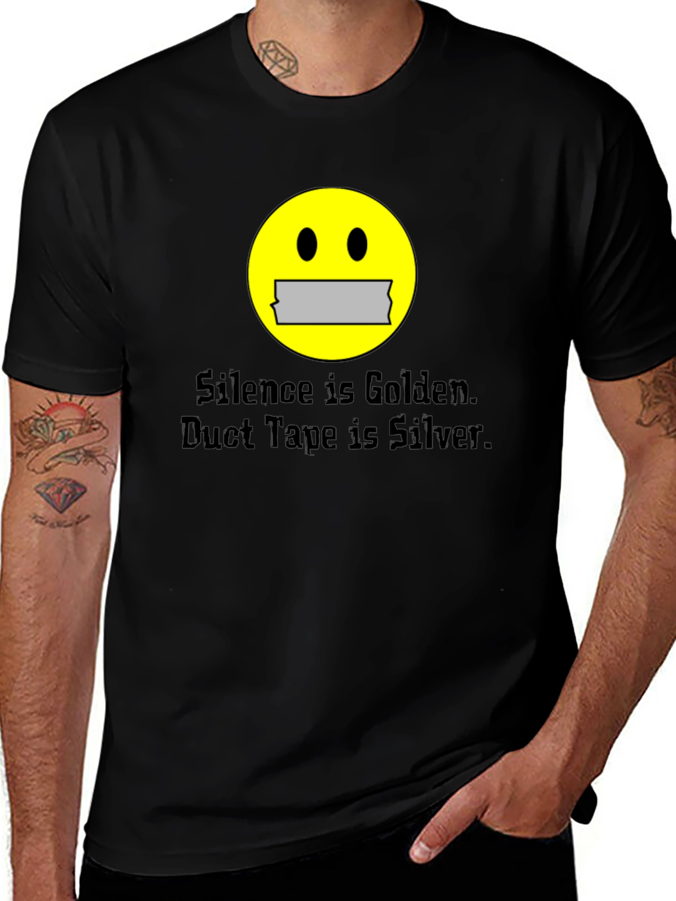 Variant 17 of Silence is Golden Duct Tape is Silver T-Shirt
