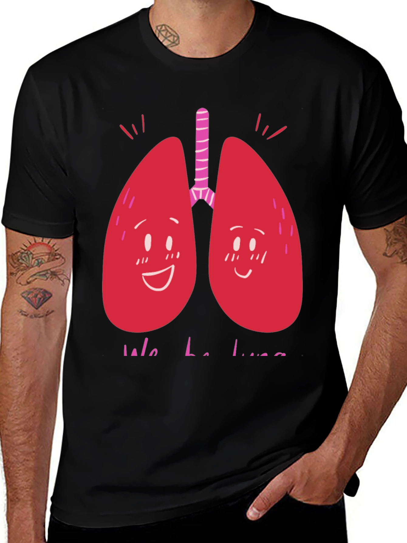 Variant 2 of Funny Lungs Graphic Tee - Black
