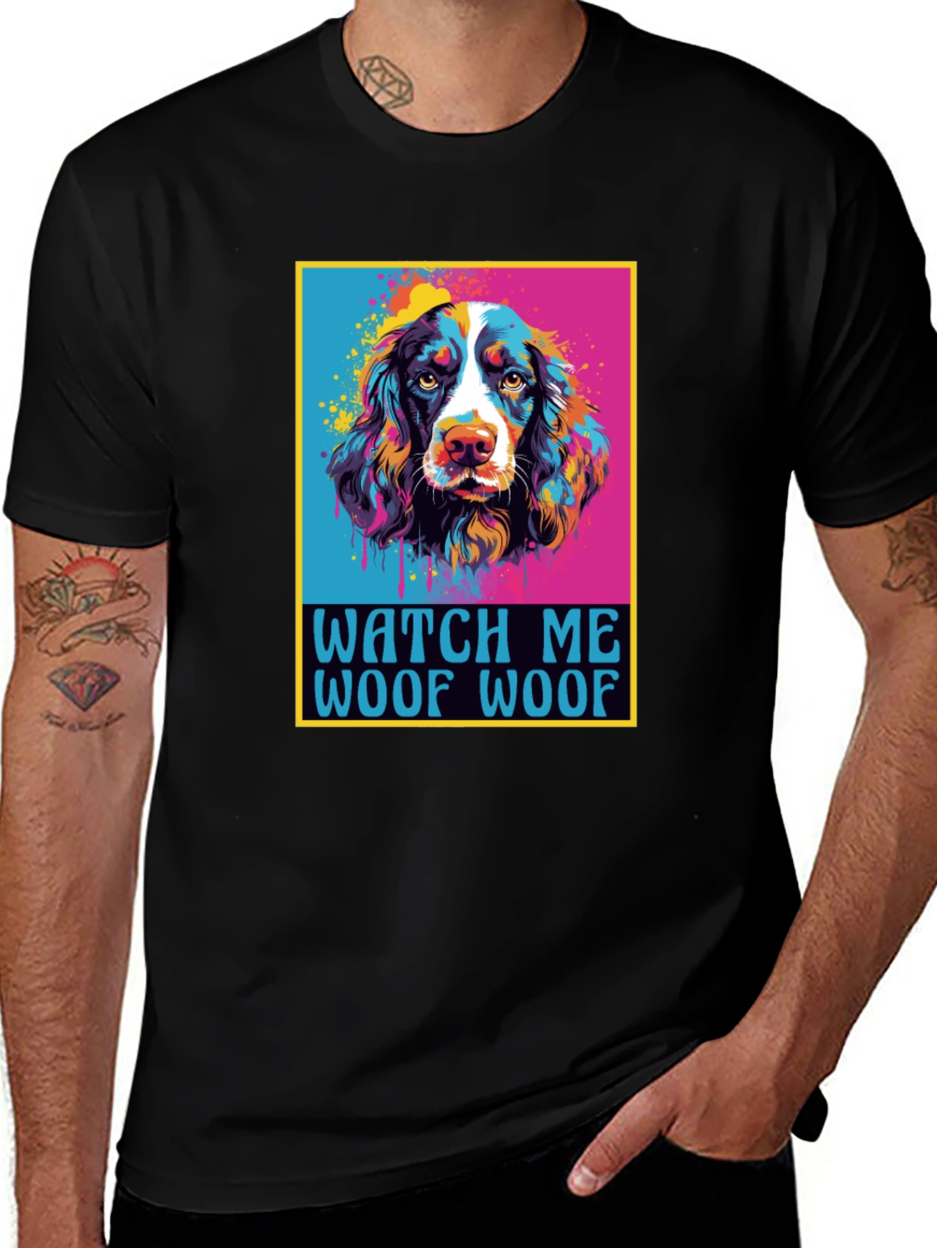 Variant 30 of Watch Me Woof Colorful Dog T-Shirt